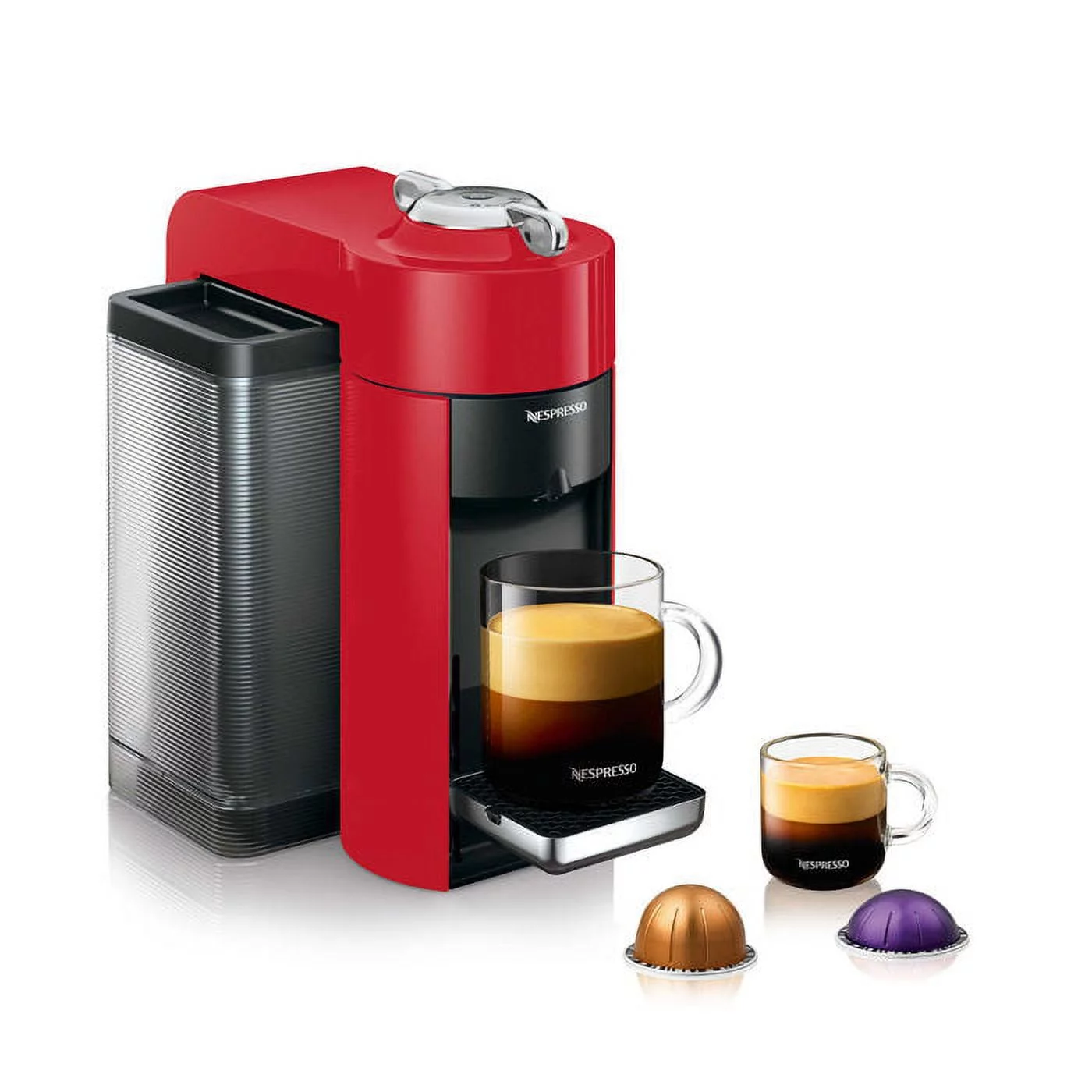 Nespresso Evoluo Coffee and Espresso Machine by De’Longhi, Red