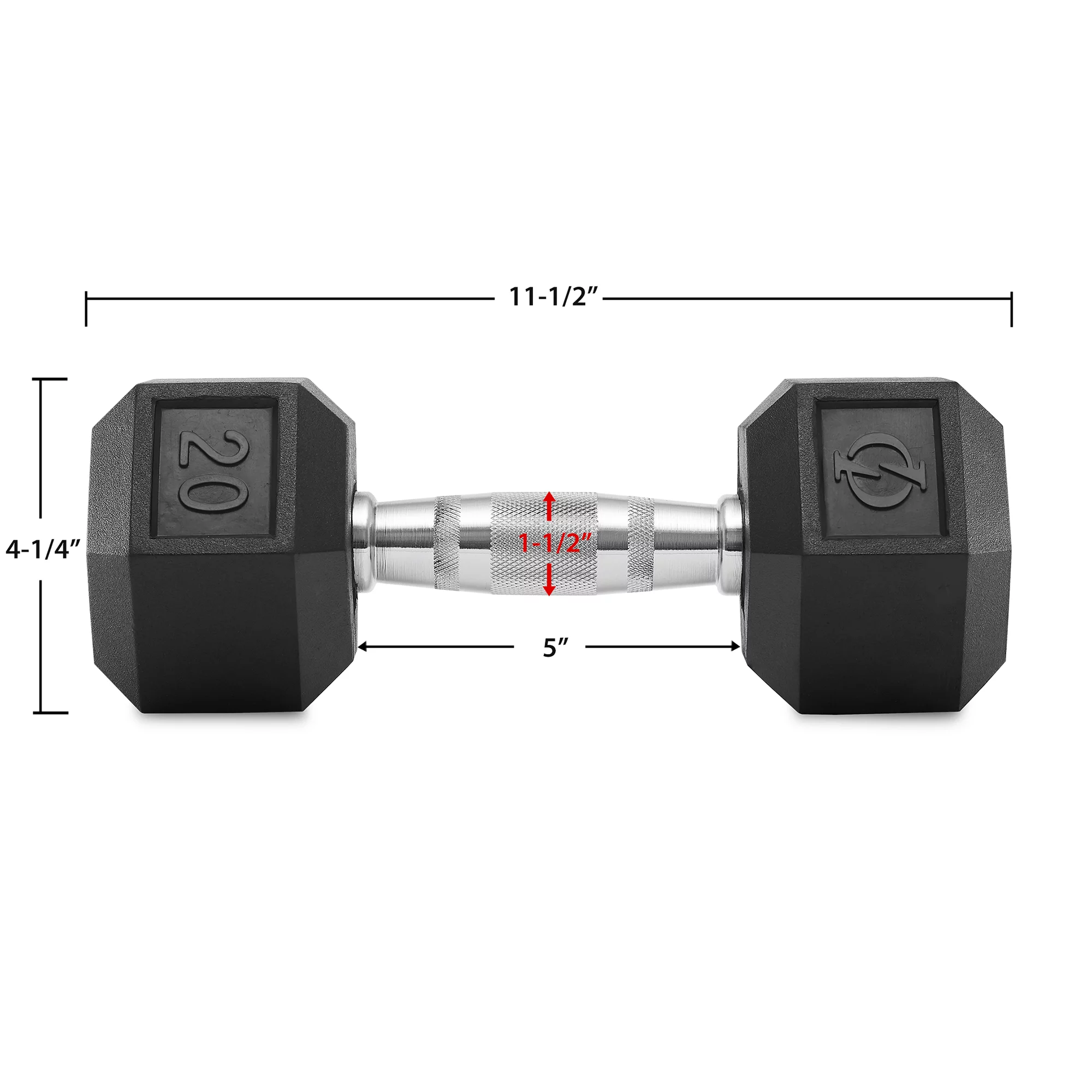 Philosophy Gym Rubber Coated Hex Dumbbell Hand Weights, 45 lb Pair