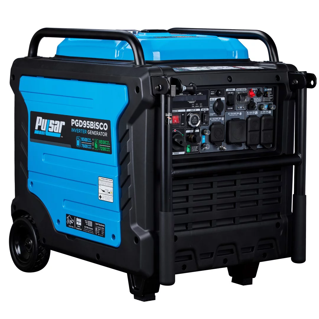 Pulsar 9,500 Watt Super Quiet Dual Fuel Inverter Generator with CO Alert and Remote Start