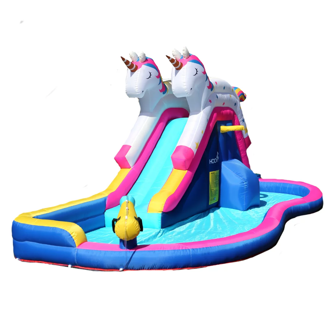 Unicorn Slide with Pool | Giant Inflatable Slide with Side Pool | Unicorn Slide with Pool| Heavy Duty High Quality | Easy to Set Up | Included Air Pump and Carry Bag