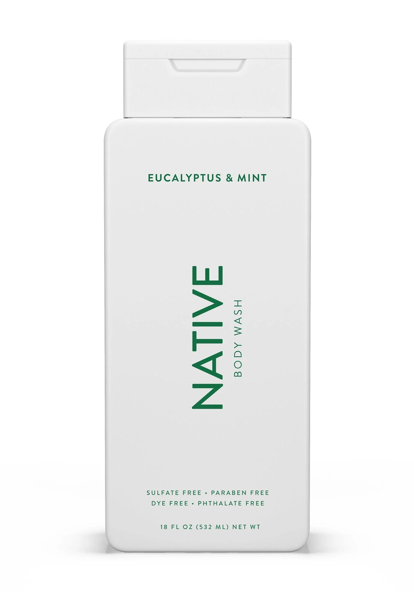 Native Body Wash, Eucalyptus & Mint, Sulfate Free, Paraben Free, for Men and Women, 18 oz