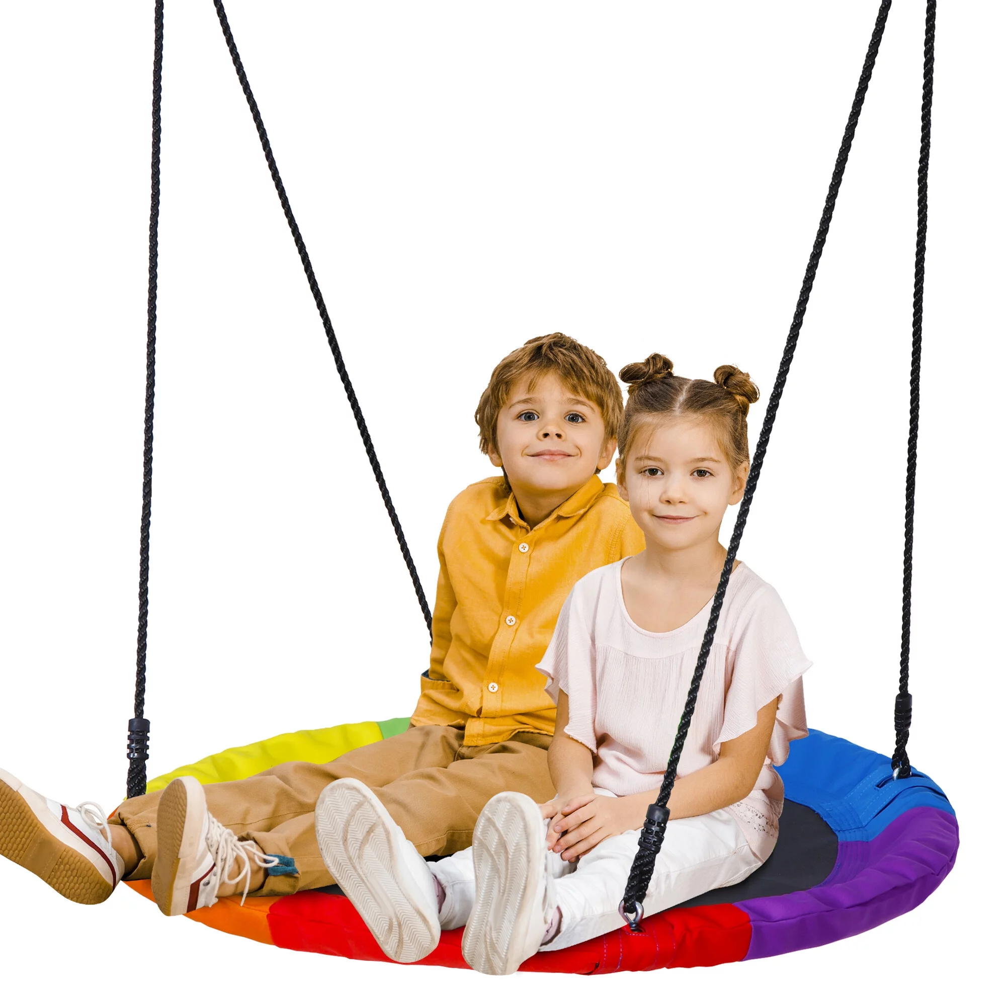 ZenSports 40” Flying Saucer Swing for Kids Outdoor 800lbs Adjustable Web Tree Swing Green