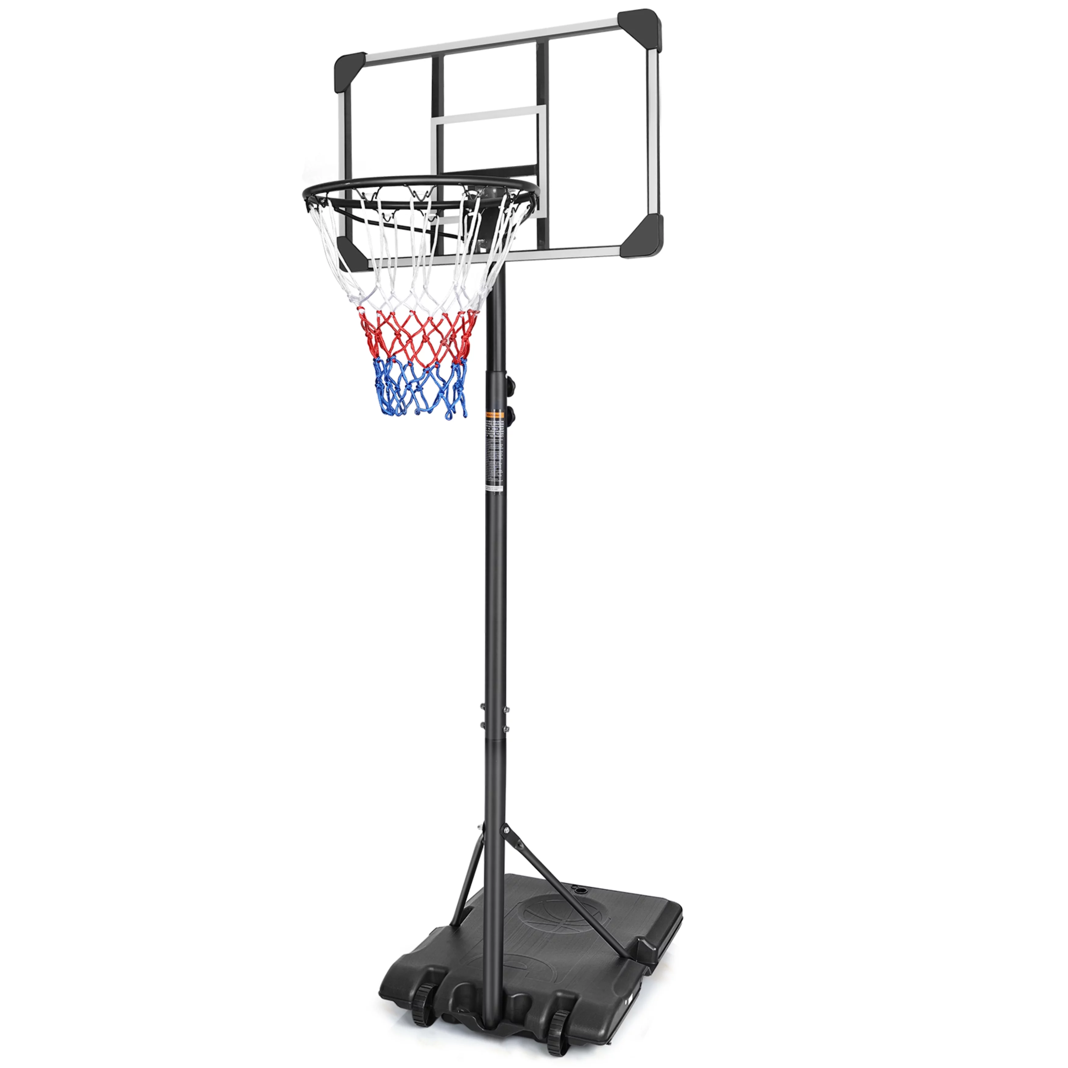 HooKung Portable Basketball Hoops Height Adjustable 5.6ft -7ft Basketball System 28” Backboard with Wheels for Teenagers Youth Indoor Outdoor Use