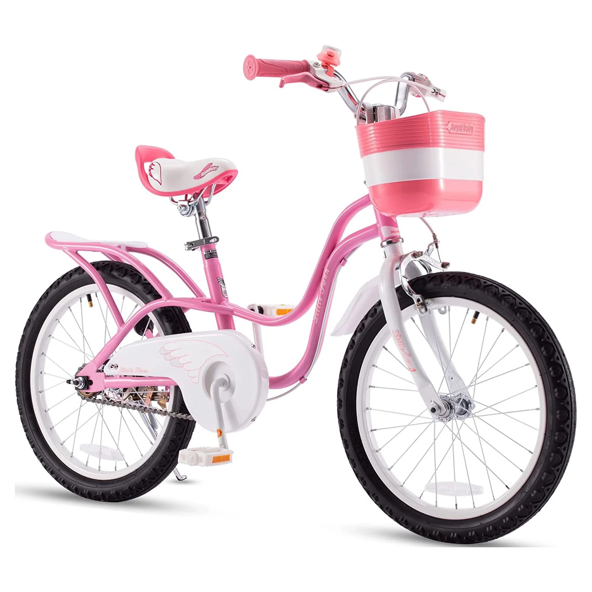 RoyalBaby Little Swan 12″ Carbon Steel Kids Bike w/Dual Hand Brakes, Pink