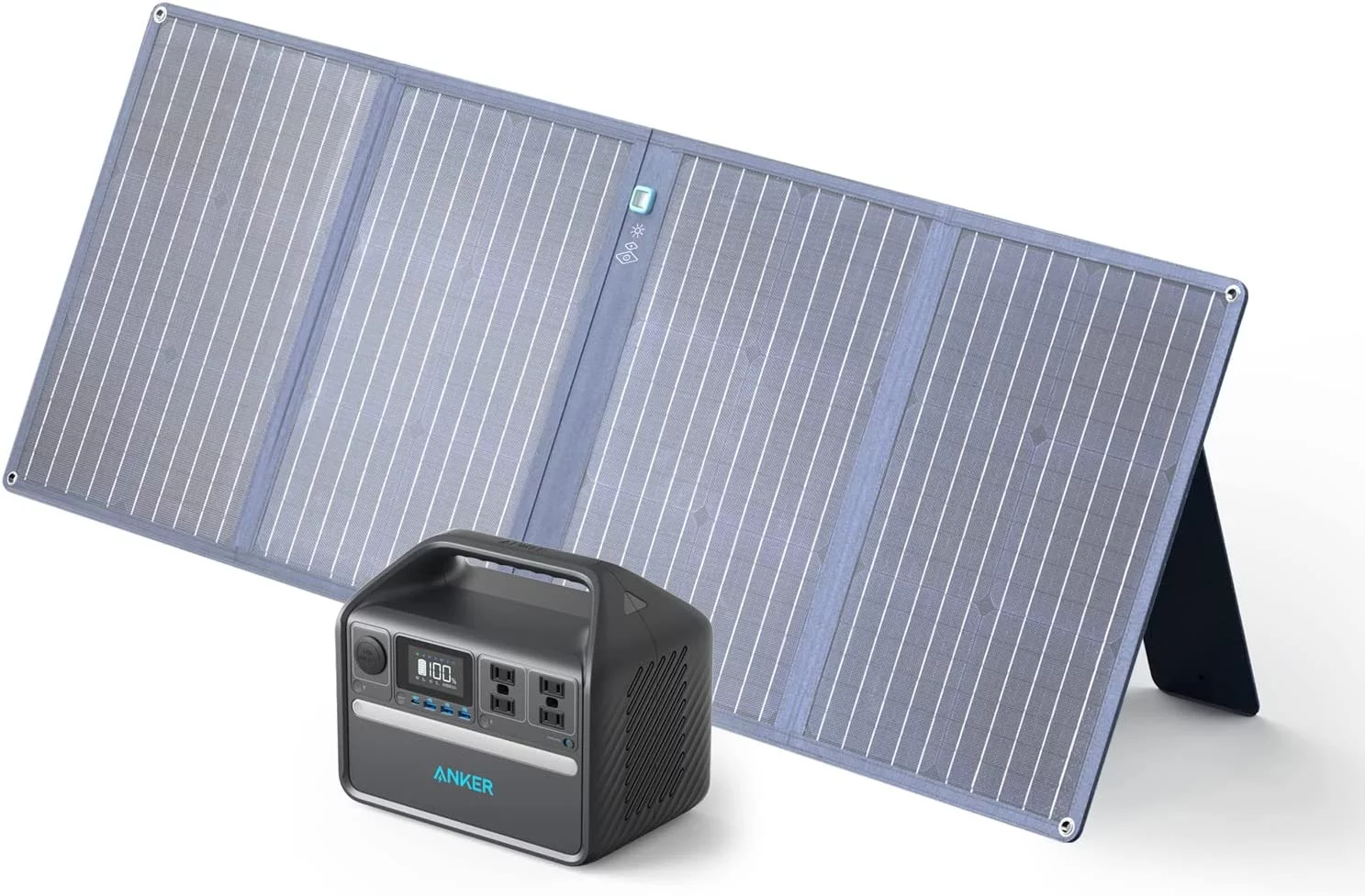 Anker 535 512Wh 160,000mAh LiFePO4 Portal Solar Generator – High-Speed Charging – 160000 mAh Capacity – Solar Power Charging – USB-C port, 2 USB port – 500W AC Outlet