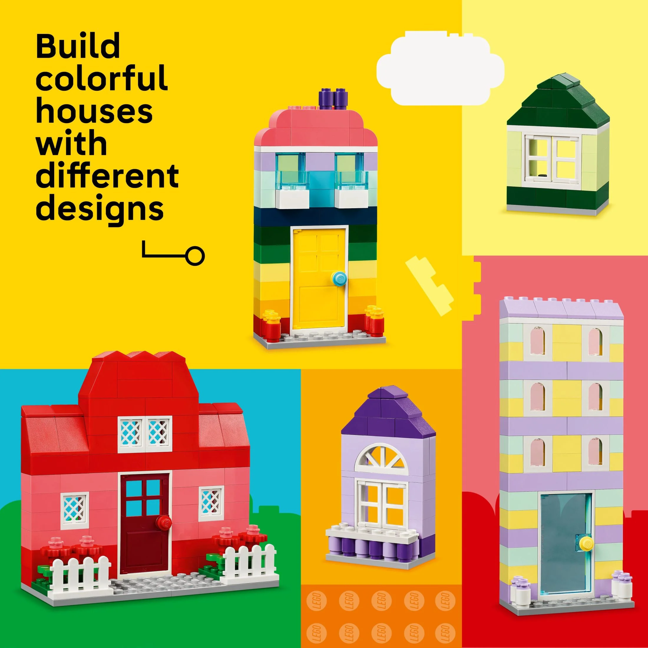 LEGO Classic Creative Houses Brick Building Set for Kids, Toy House Gift with Accessories and Doll Houses, Creative Toy for Young Builders, Boys and Girls Ages 4 and Up, 11035