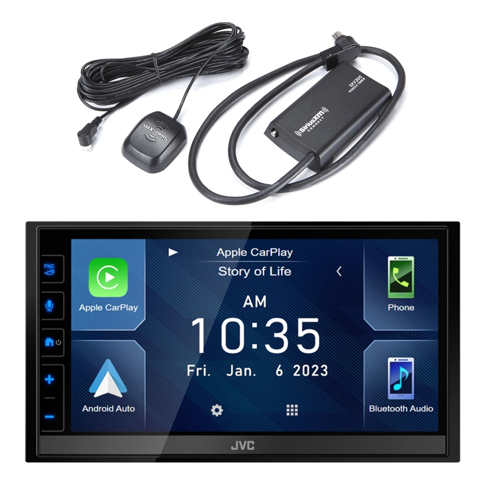 JVC KW-M780BT Double DIN 6.8″ Touchscreen HDMI/USB Bluetooth AM/FM Digital Multimedia Car Stereo Receiver with Satellite Radio Connect Vehicle Tuner Kit