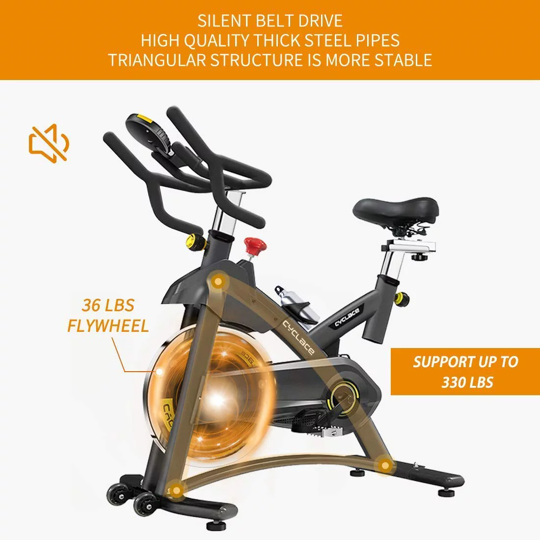 Cyclace PRO Magnetic Exercise Bike 003C 350lbs Indoor Cycling Bike Stationary Bike With Tablet Holder, Indoor Bike for Home Exercise