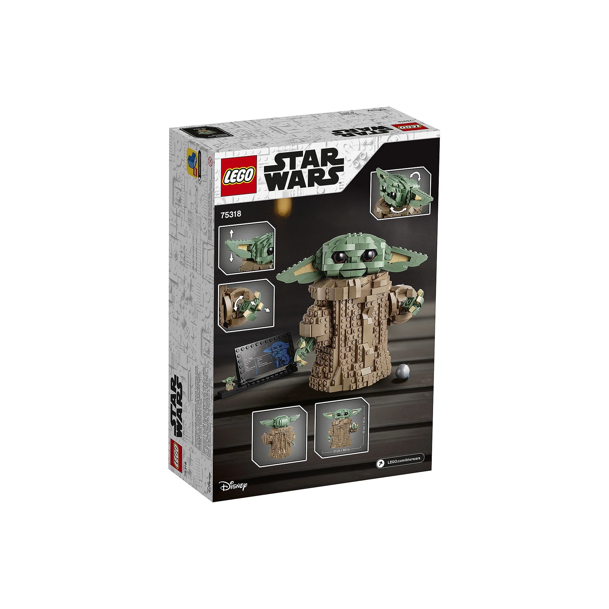 LEGO Star Wars: The Mandalorian The Child 75318 Baby Yoda Figure, Building Toy, Collectible Kids’ Room Decoration, with Minifigure, Gift Idea