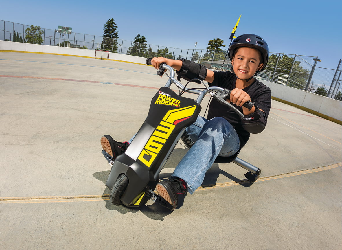 Razor Power Rider 360 Electric Tricycle – Yellow / Black, up to 9 mph, 12V Powered Ride-On for Kids Ages 8+, Unisex