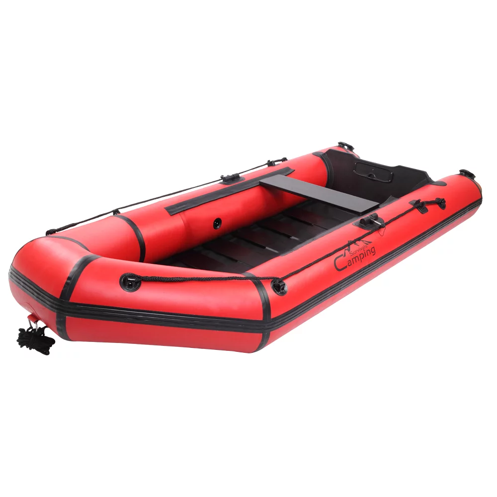 Camping Survivals 7.5ft PVC 180kg Water Adult Assault Boat Red And Black