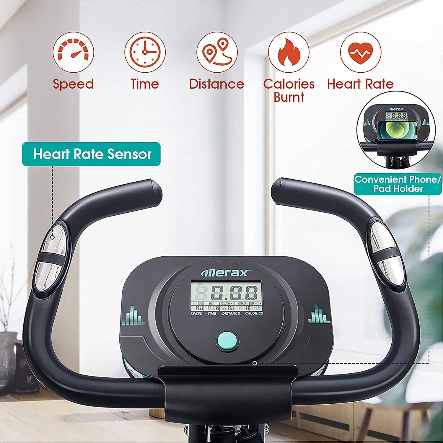 IM Beauty Folding Upright and Recumbent Foldable Stationary Bike Exercise Bike with 10-Level Adjustable Magnetic Resistance, Perfect Workout Bike for Home Use for Men, Women, and Seniors