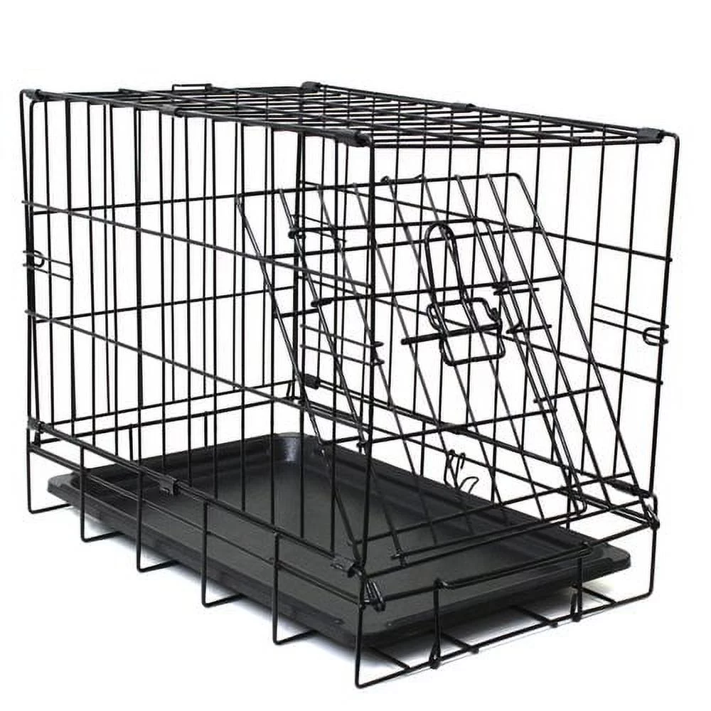 Paws & Pals Heavy Duty Foldable Double Door Dog Crate with Divider and Removable Tray (36-inch) (Medium)