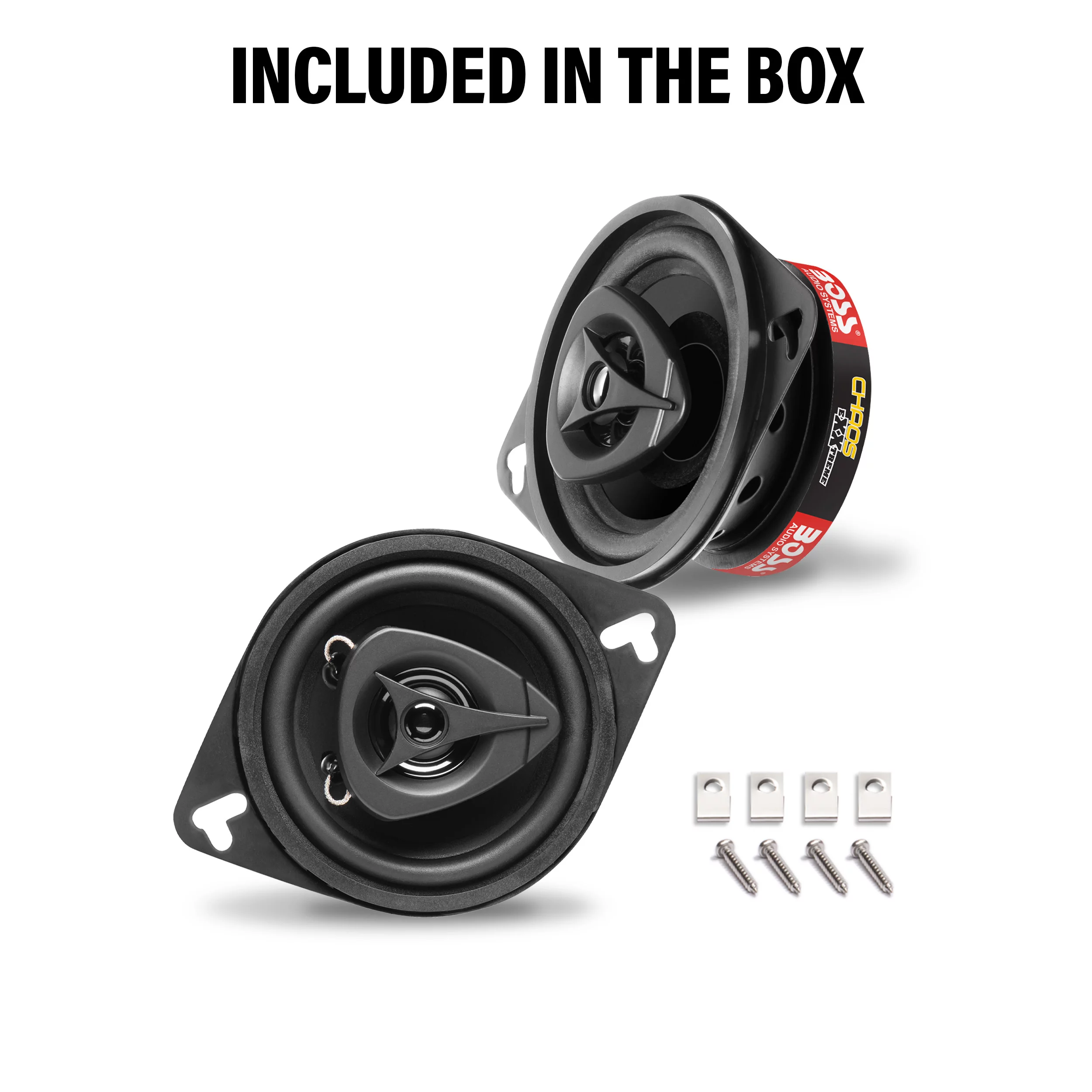 BOSS Audio Systems CH3220B Chaos Series 3.5 inch Car Stereo Door Speakers – 140 Watts Max, 2 Way, Full Range Audio, Tweeters, Coaxial, Sold in Pairs