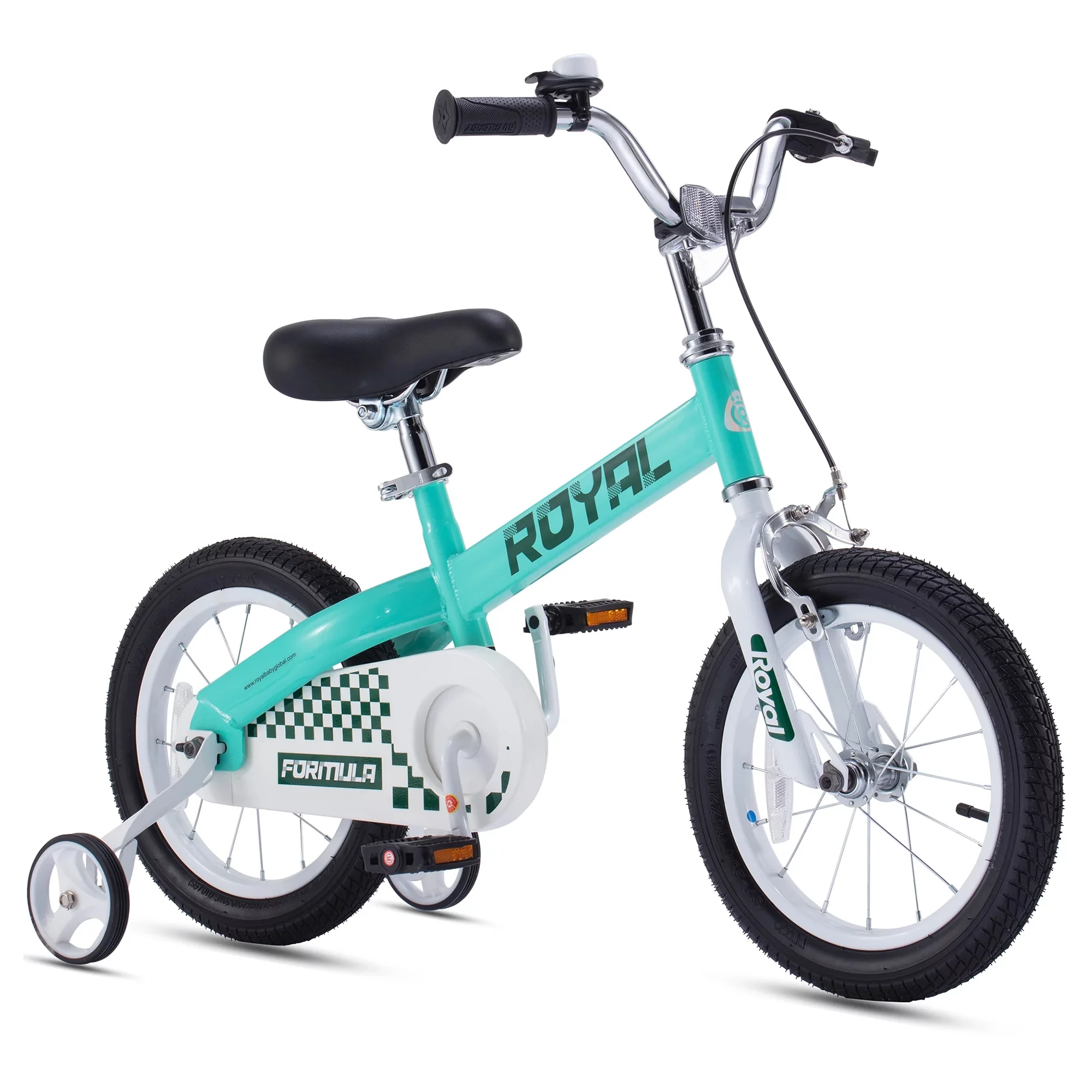 RoyalBaby Formula 16” Kids Bike with Kickstand and Training Wheels, Blue