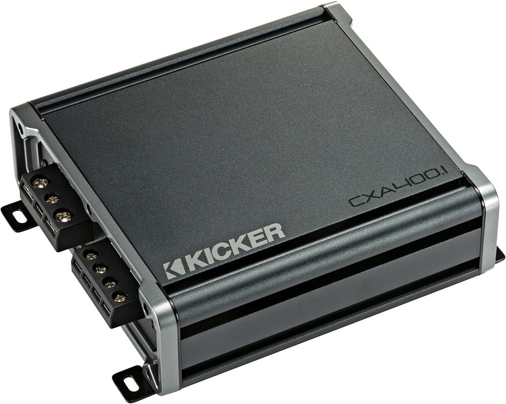 Kicker CX400.1 400W Class D Mono Amplifier for Car Audio Speakers, Black