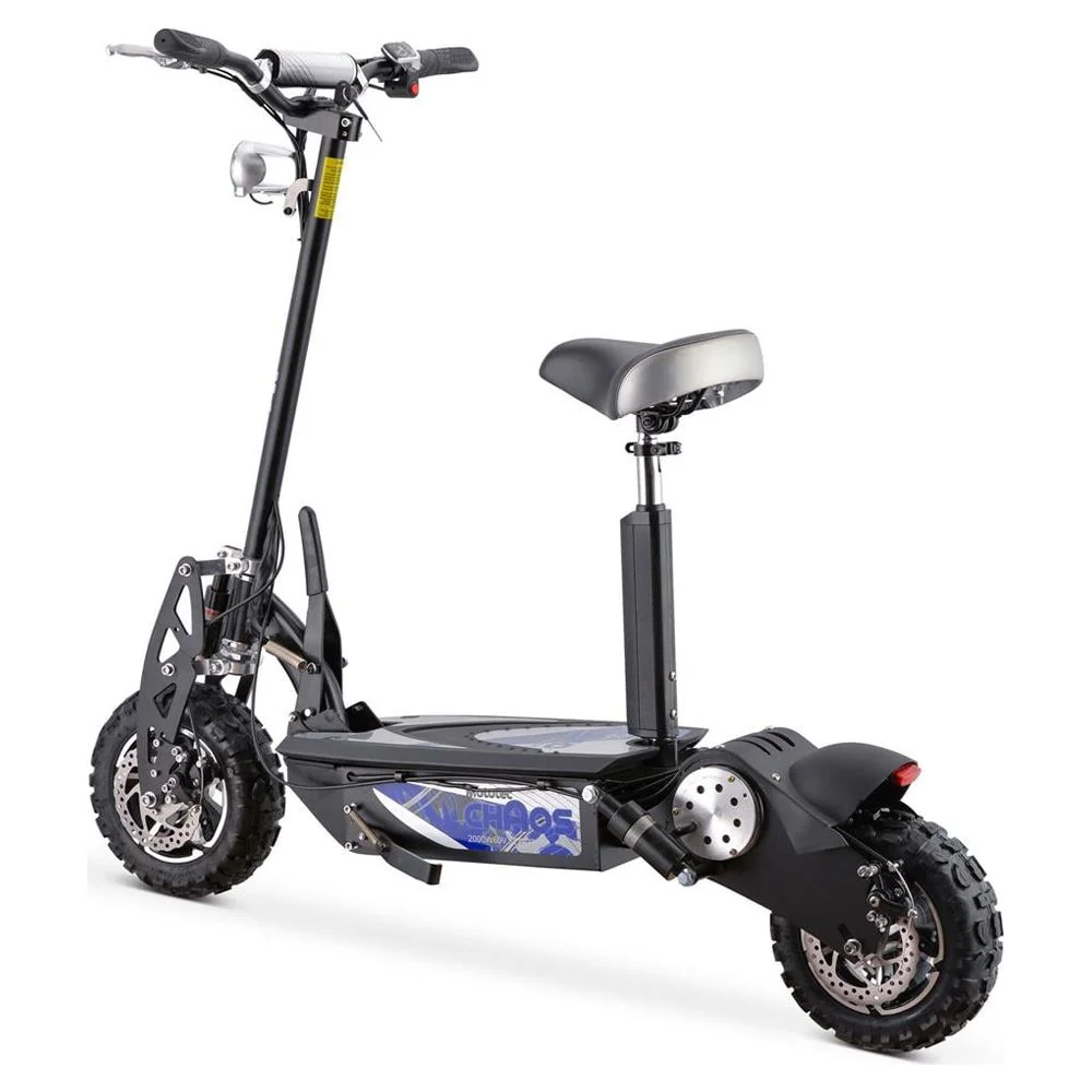 MotoTec Chaos 2000w 60v Lithium Electric Scooter, Black