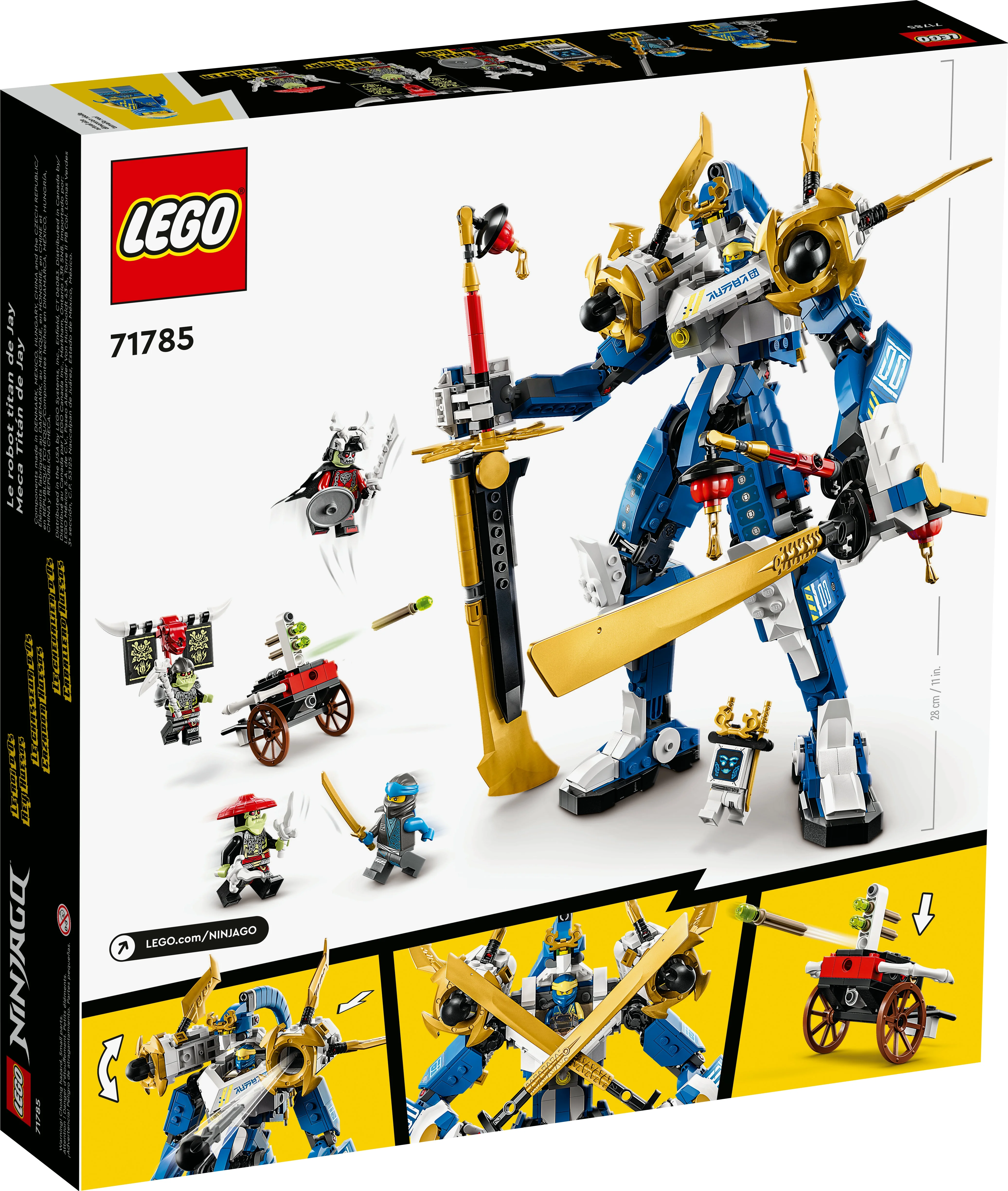 LEGO NINJAGO Jay’s Titan Mech 71785 Ninja Toy for 9 Year Olds, Buildable Action Figure with 5 NINJAGO Minifigures Including Jay and Nya