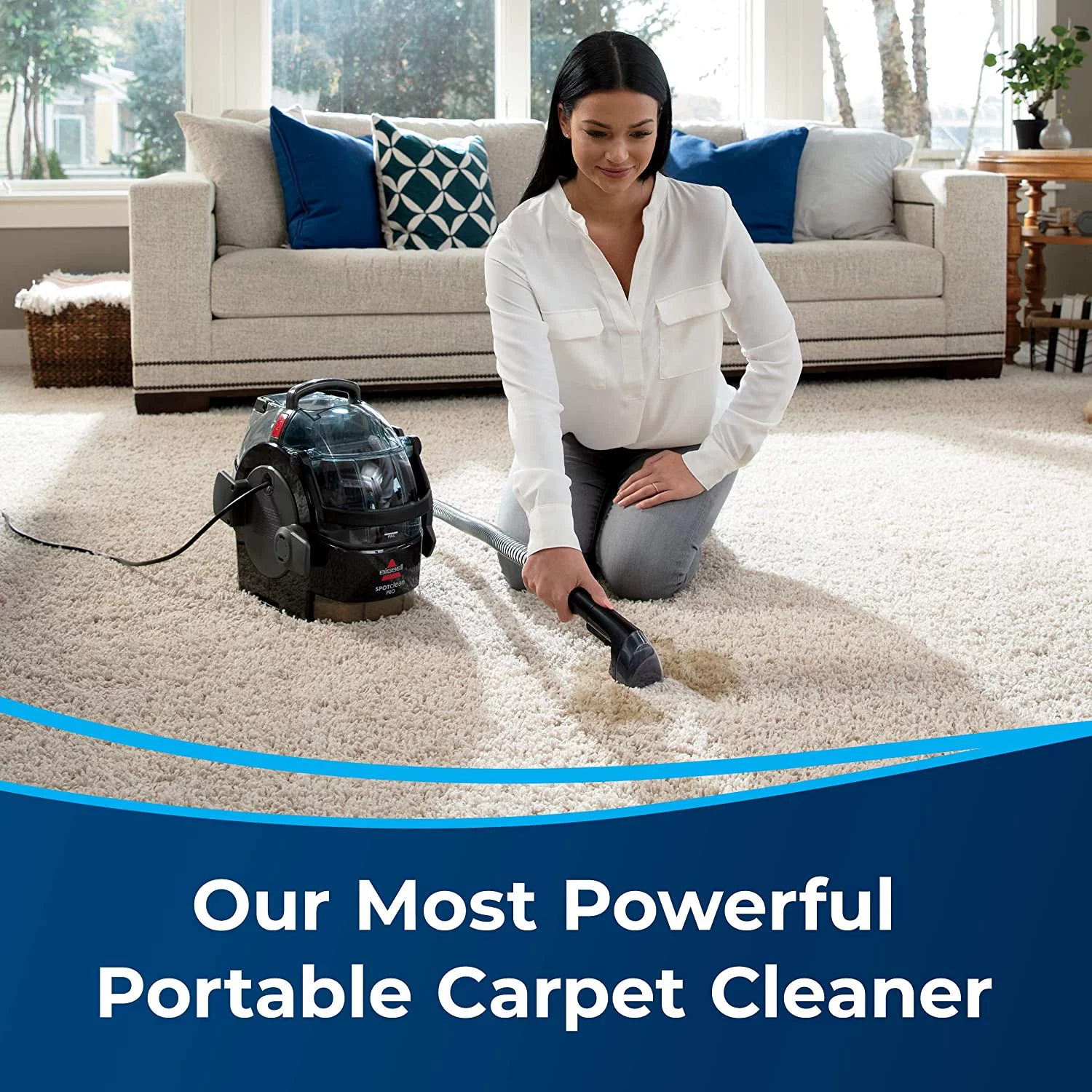 BISSELL 3624 Lightweight SpotClean Professional Portable Carpet Cleaner, Black