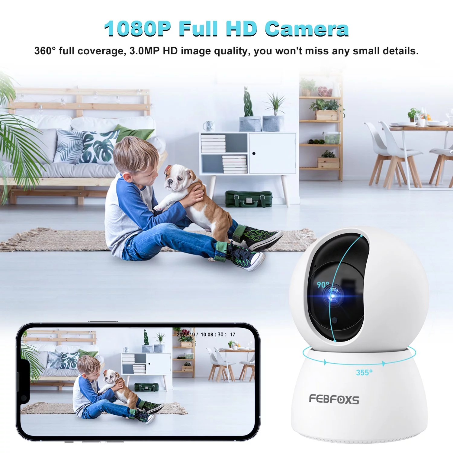 Febfoxs D305 Baby Monitor Security Camera for Home Security