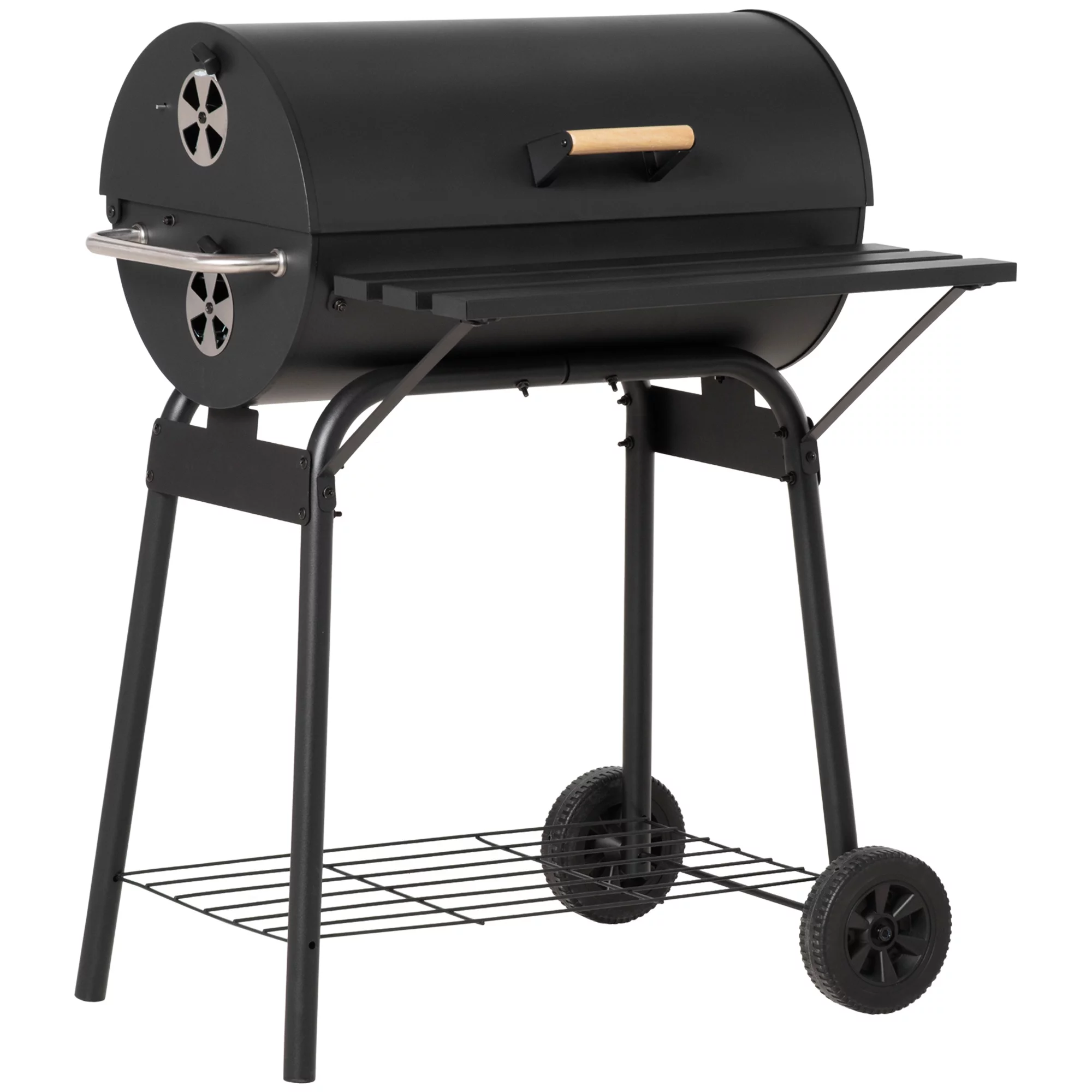 Outsunny 48″ Steel Portable Backyard Charcoal BBQ Grill and Offset Smoker Combo