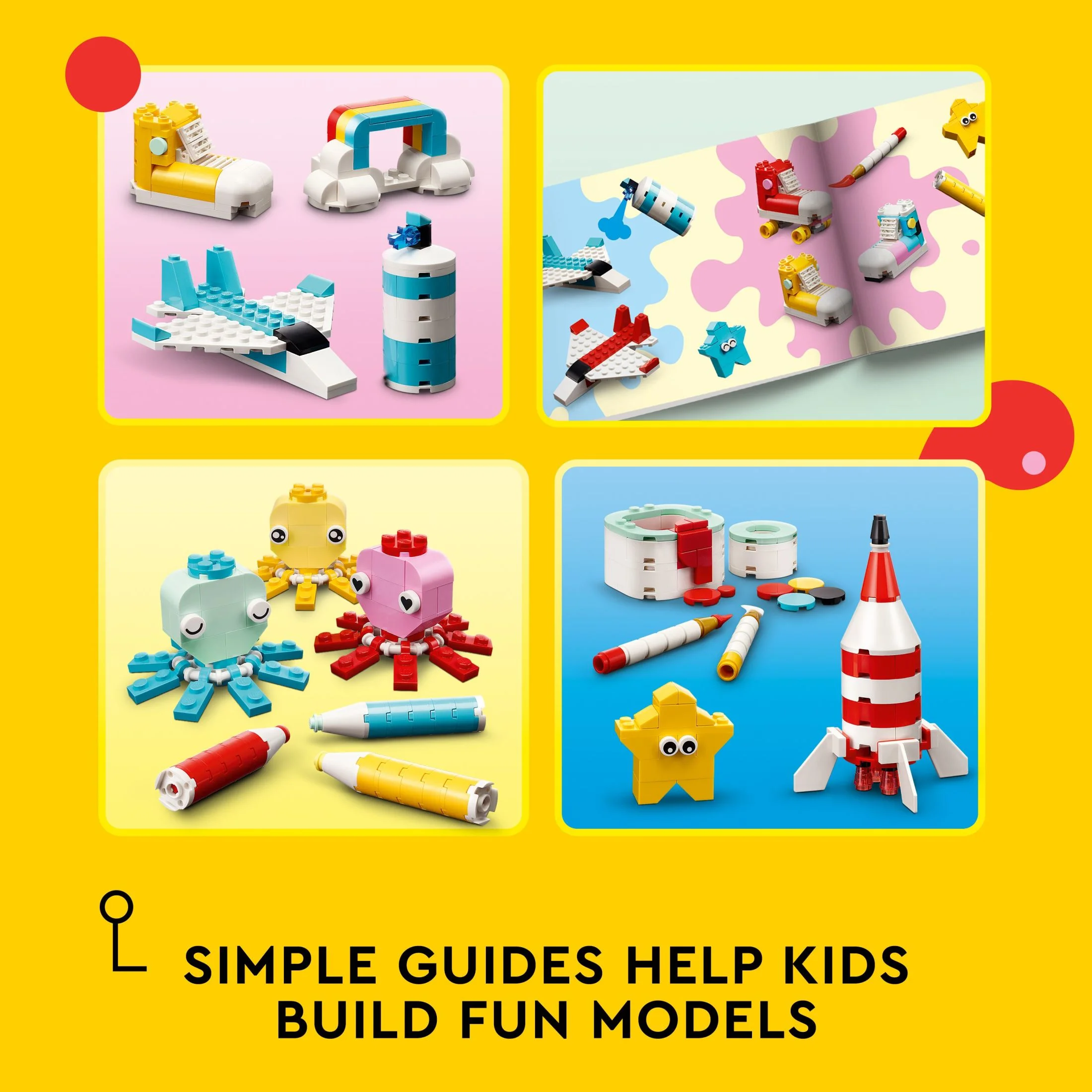 LEGO Classic Creative Color Fun 11032 Creative Building Set, Build a Plane, Star and More with this Summer Activity for Kids, Inspire Creative Play with this Colorful Arts & Crafts Toy for 5 Year Olds