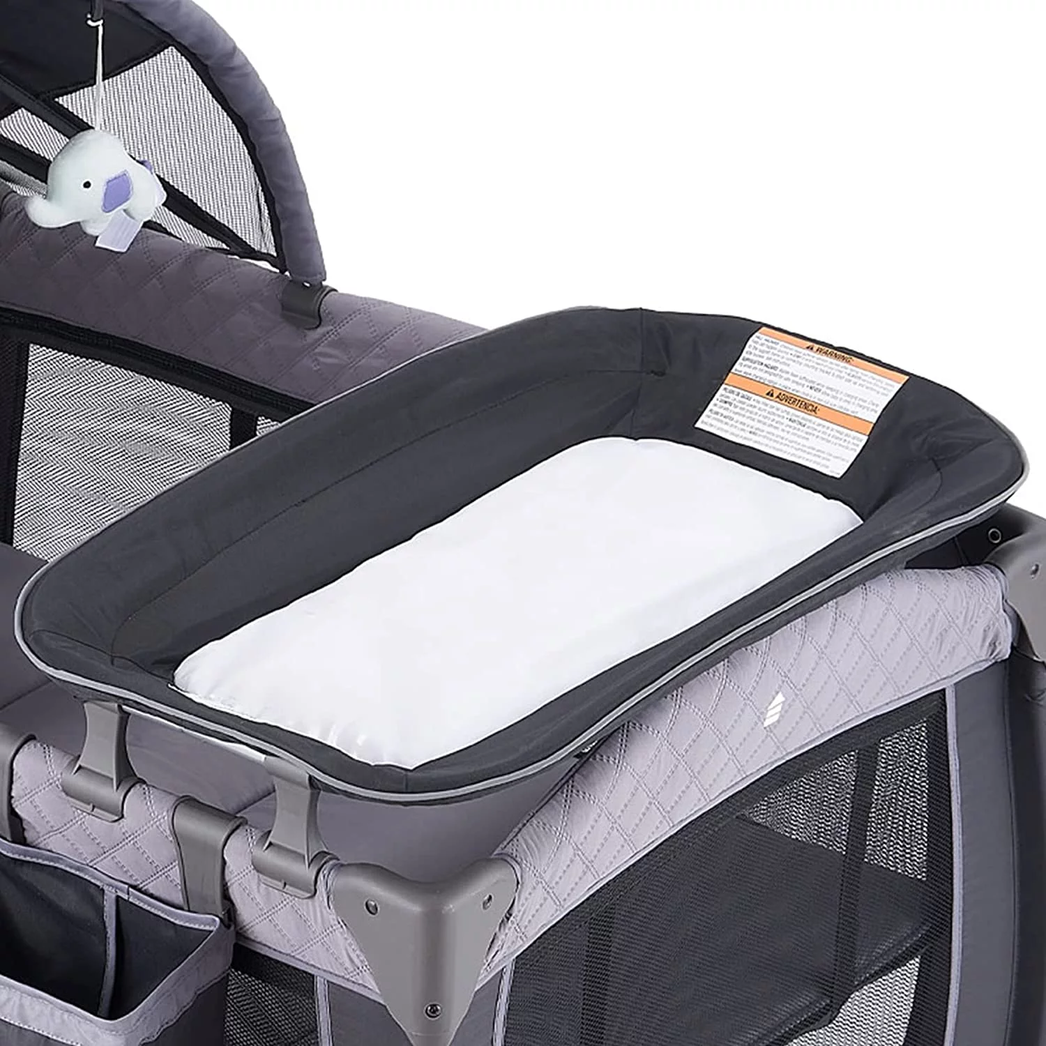 Pamo Babe Unisex Portable Baby Play Yard Include Wheels, Canopy, Changing Table for Newborn(Grey)