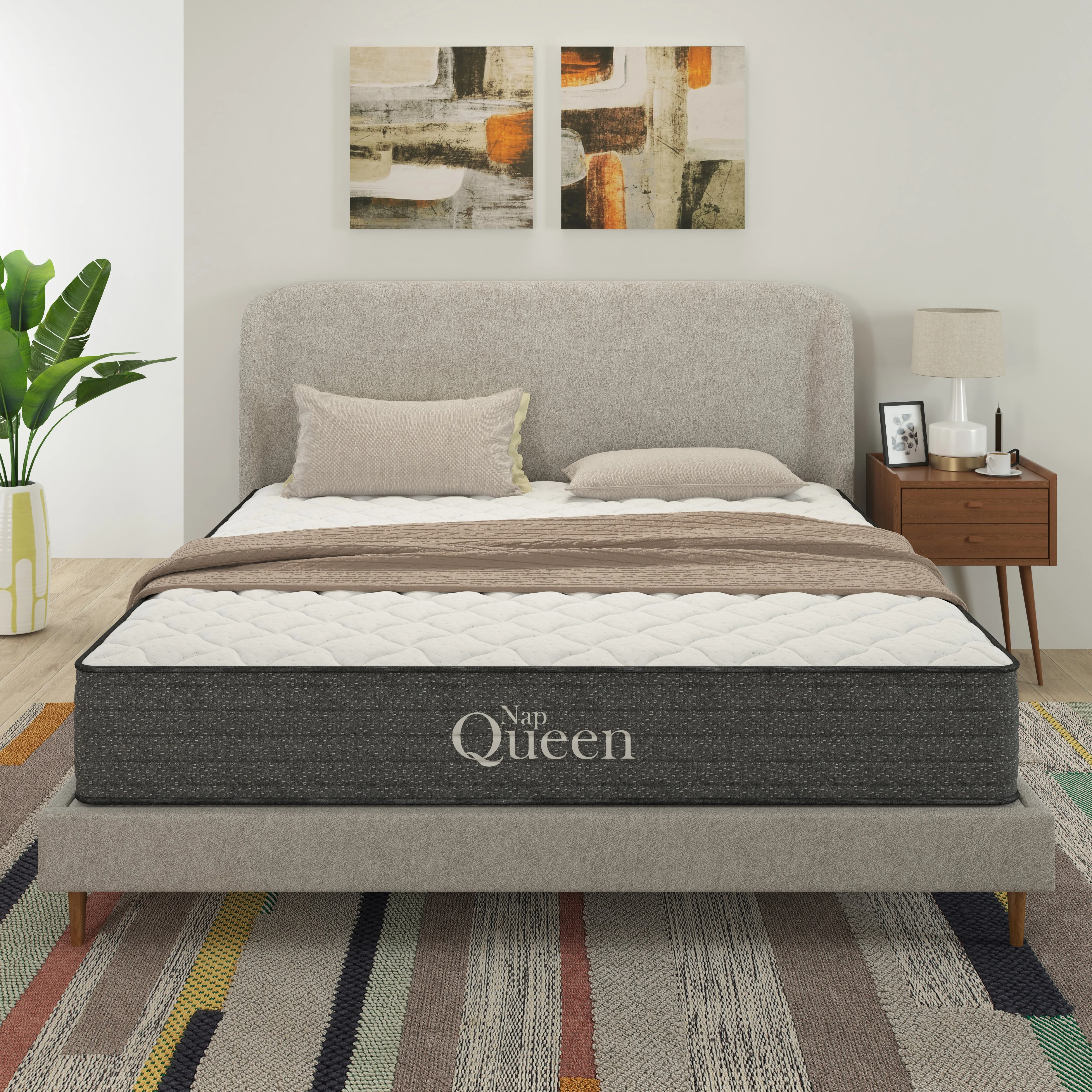 NapQueen Victoria 12″ Medium Firm, Hybrid of Cooling Gel Infused Memory Foam and Pocket Spring Mattress, Twin XL Size