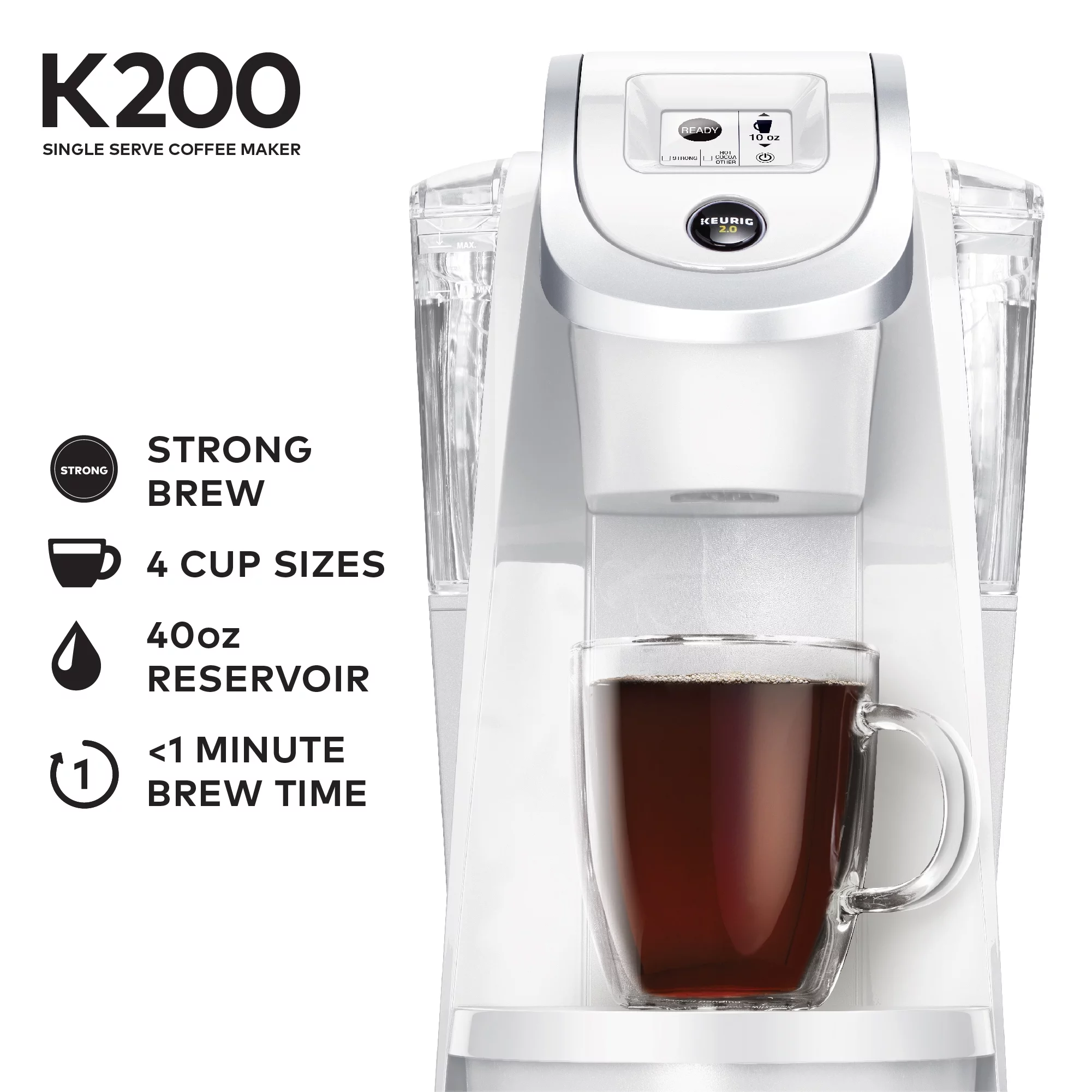 Keurig K200 Single-Serve K-Cup Pod Coffee Maker, Sandy Pearl