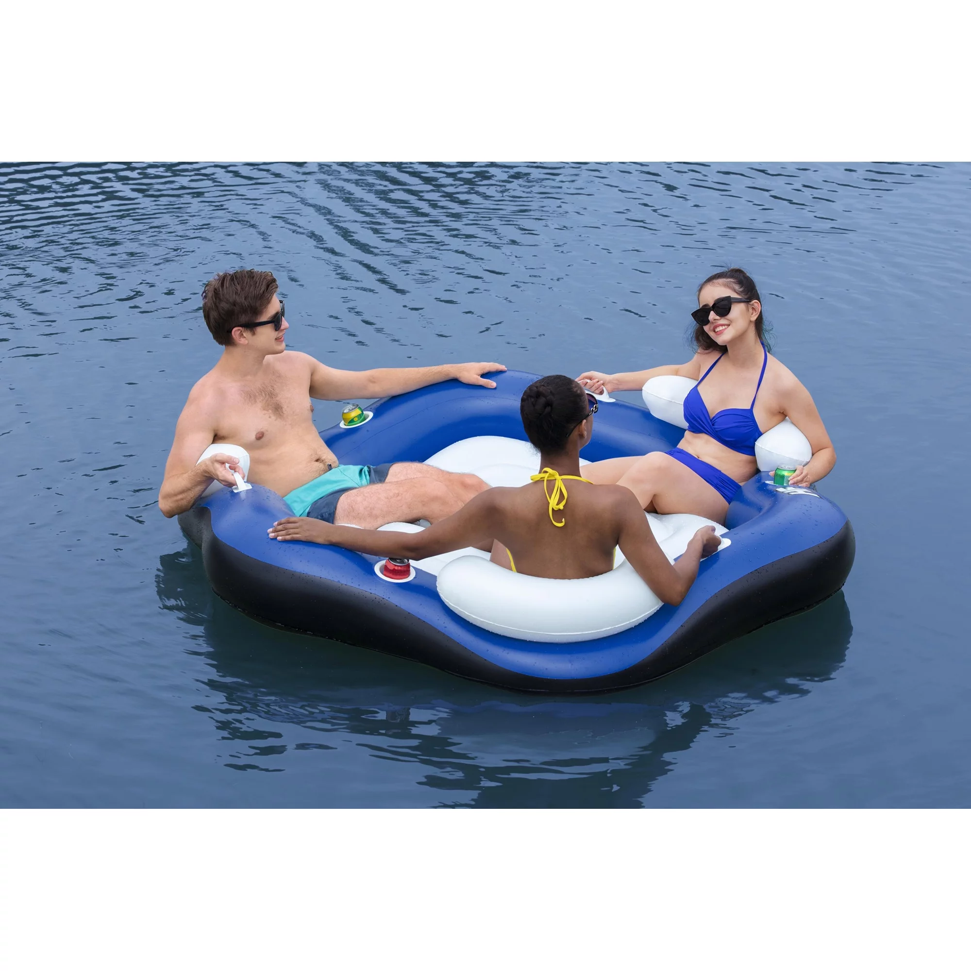 Bestway Hydro Force X3 Island 3 Person Inflatable Inner Tube, Blue & White