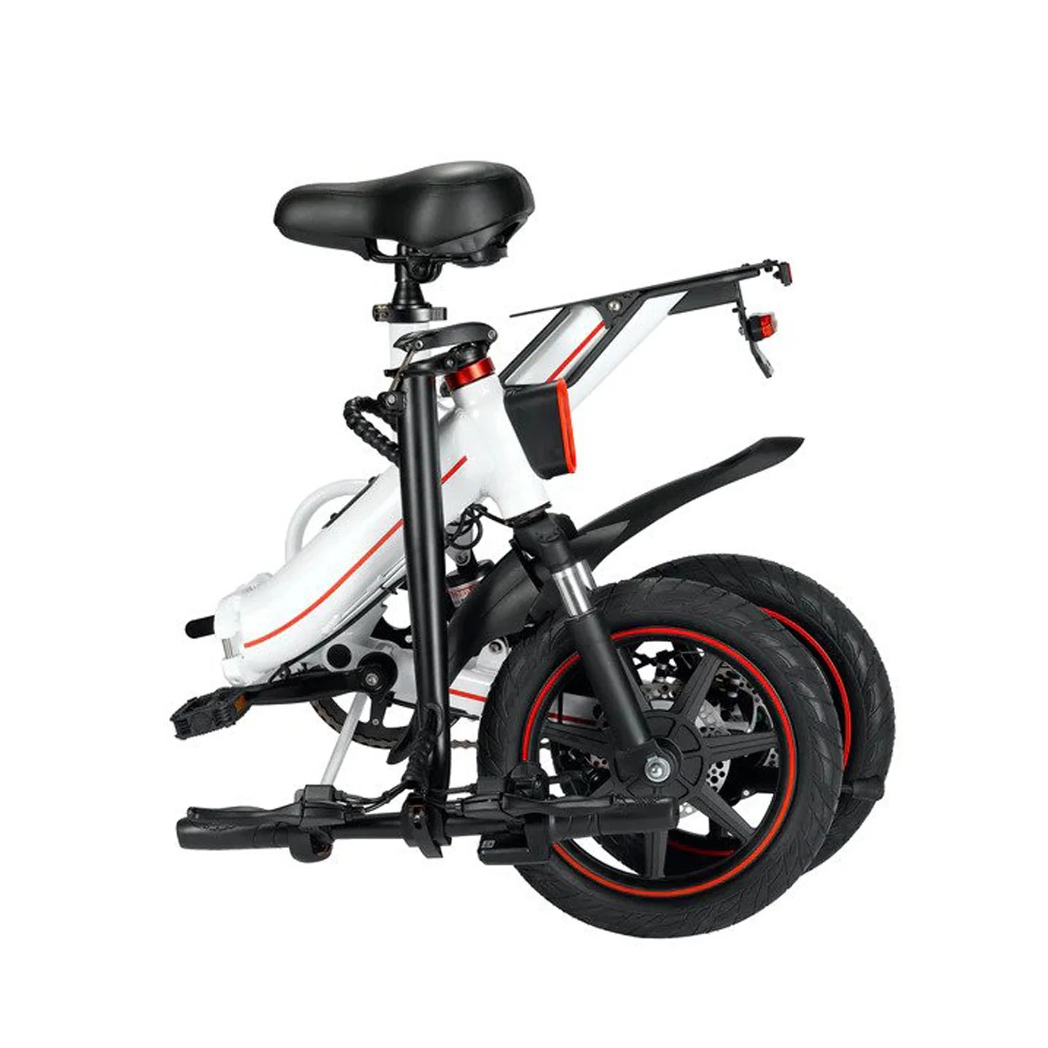 MotorSpeeders.com 14″ V5 30KM/H Folding Electric Bike, Water Resistant 400W Motor Lithium Battery Powered eBike with Double Damping Disc Brake