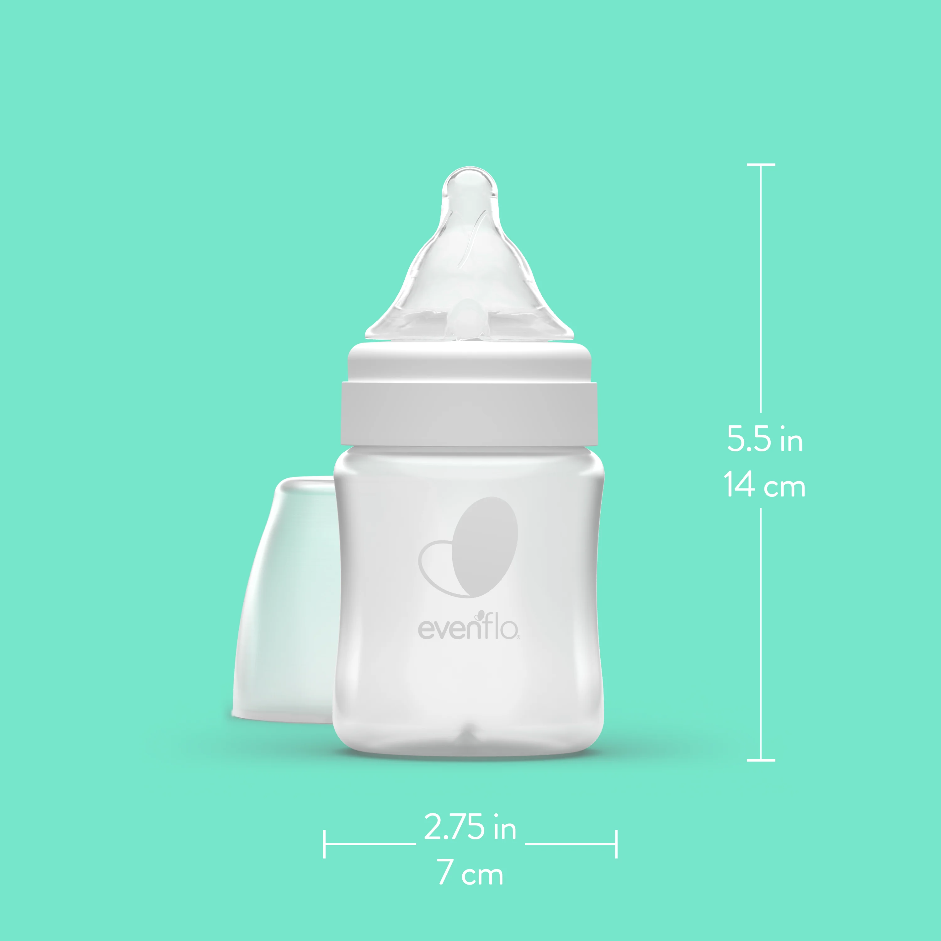 Evenflo Balance + Wide Neck BPA-Free Plastic Baby Bottles, 9oz, Clear, 6ct