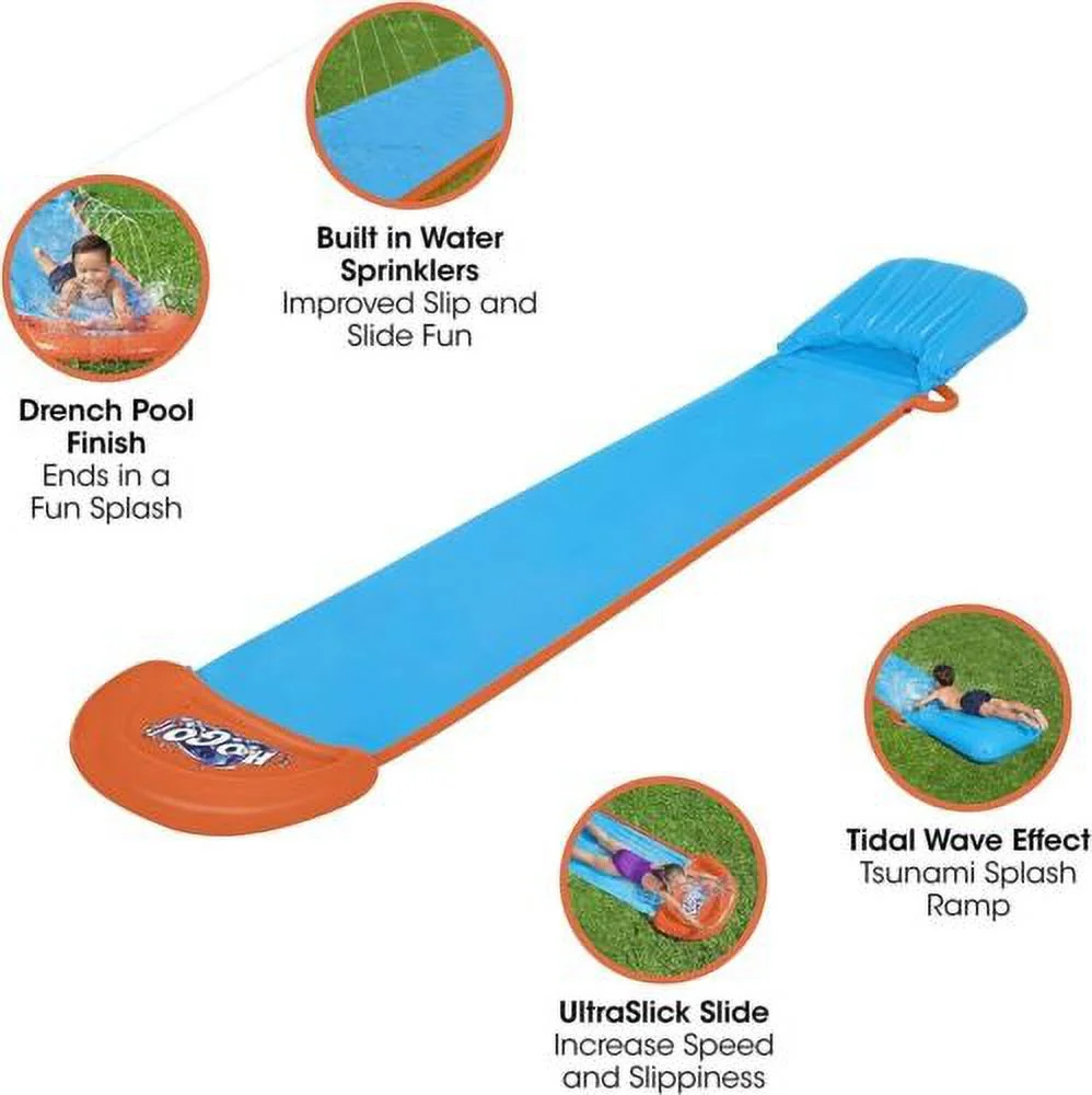 Soft Landing Lawn Water Slide,Splash Ramp & Water sprinklers slip n slide 16FT