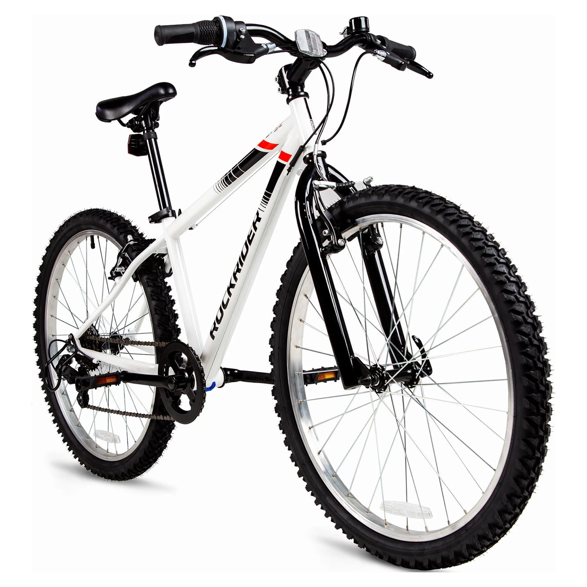 Decathlon Rock Rider ST100, 24″ Kids Mountain Bike, 4’5″ to 4’11”, White