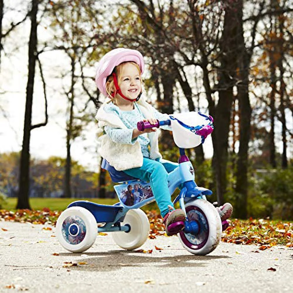 Huffy Frozen 2 Kid Tricycle 3 Wheel Trike with Two Storage Bins