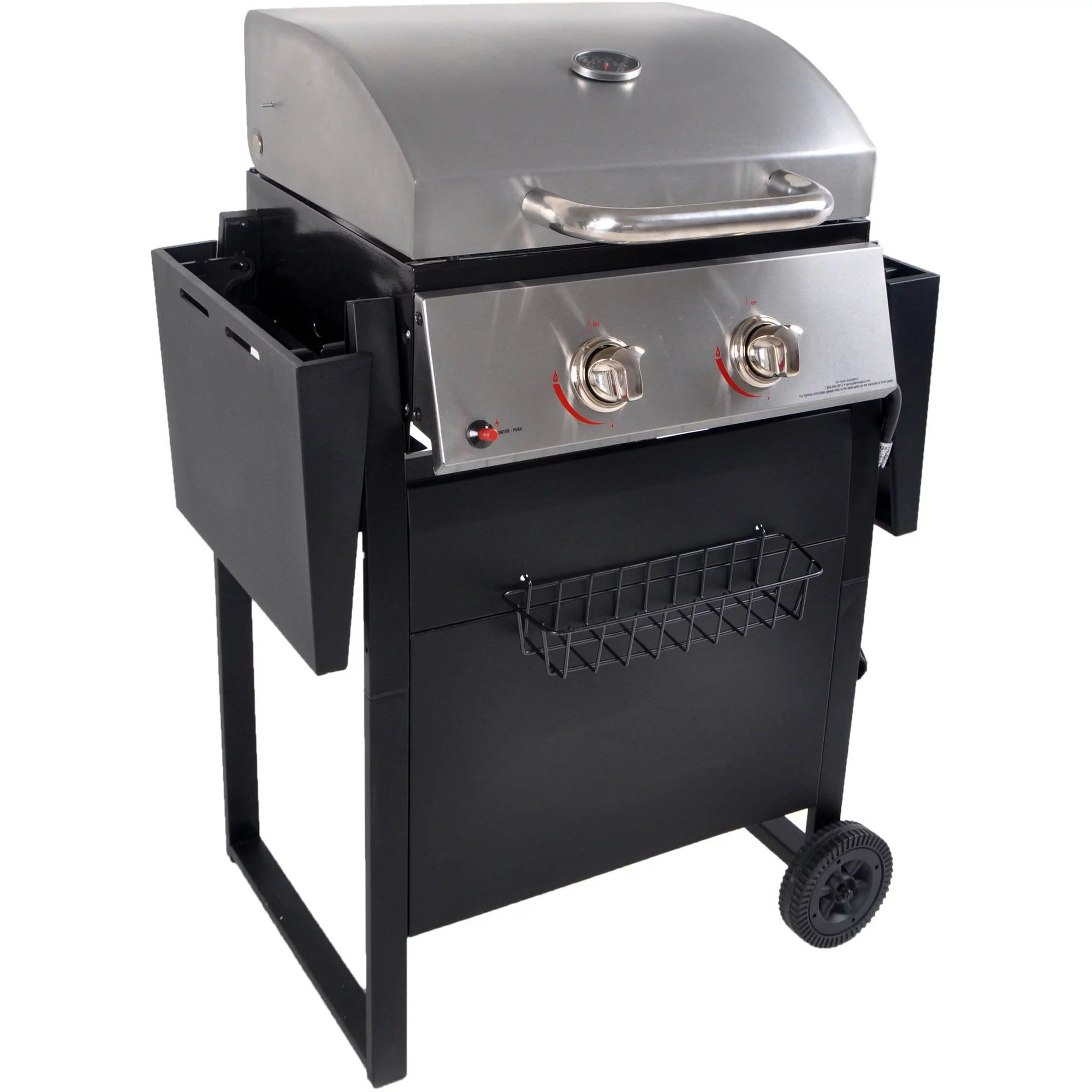 RevoAce 2-Burner Space Saver Propane Gas Grill, Stainless and Black, GBC1705WV