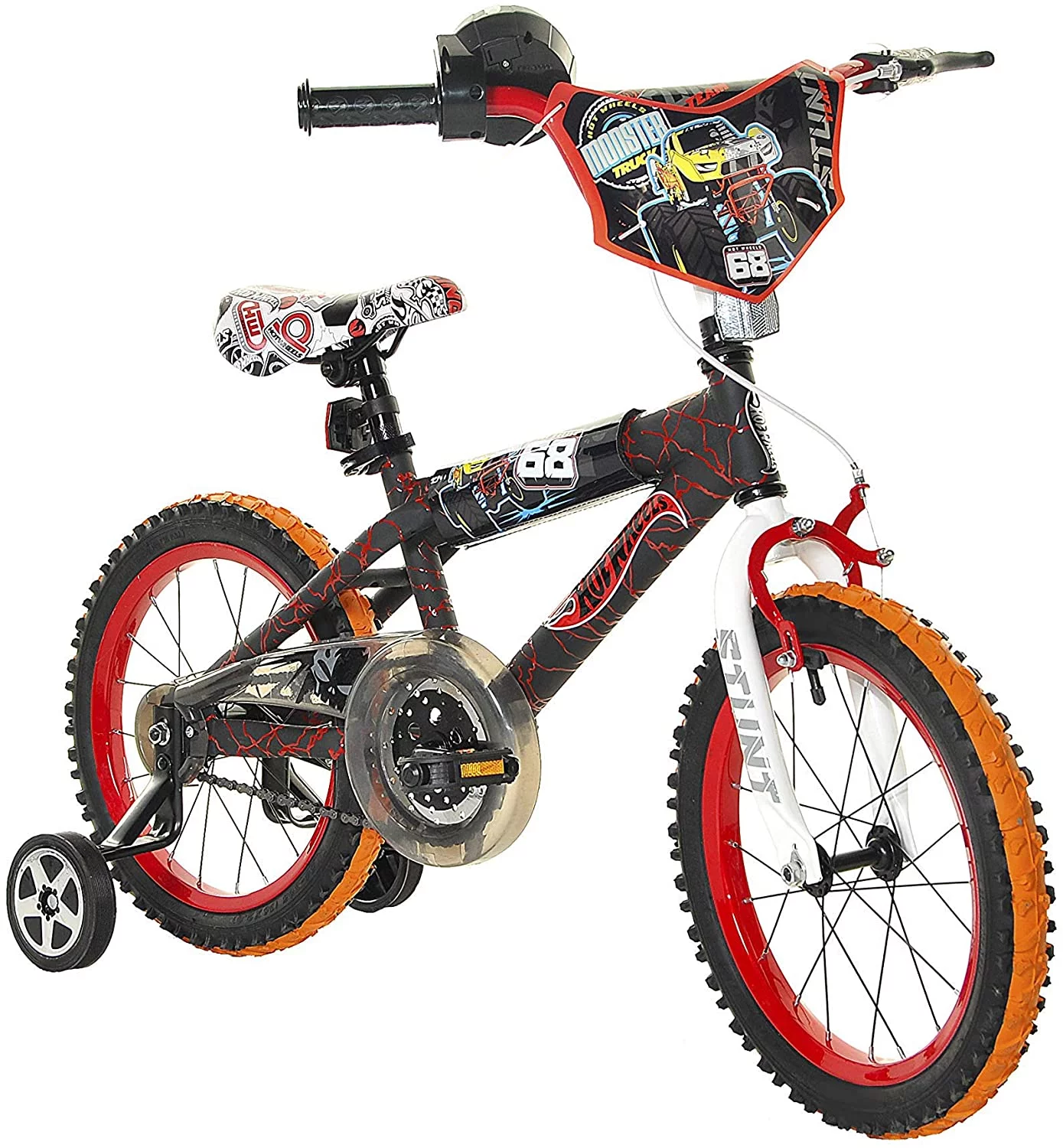 hot wheels boy’s 16-inch bike, black/red/orange