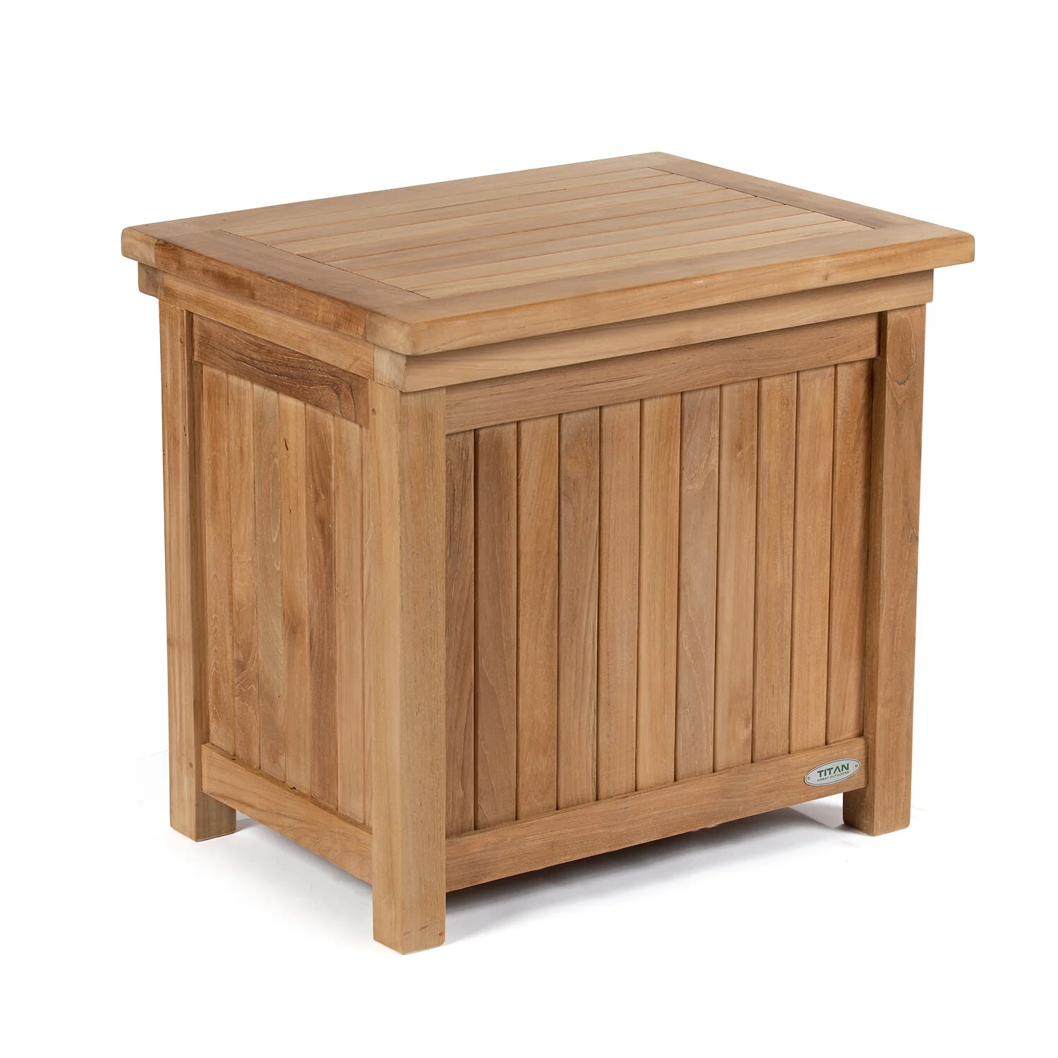 Ash & Ember Acadia Grade A Teak Ice Chest, 36 Quart Drop-In Ice Cooler, Weather Resistant Indoor Outdoor Patio Bar Furniture, Multifunctional Decorative Beverage Holder, Cocktail Side Table