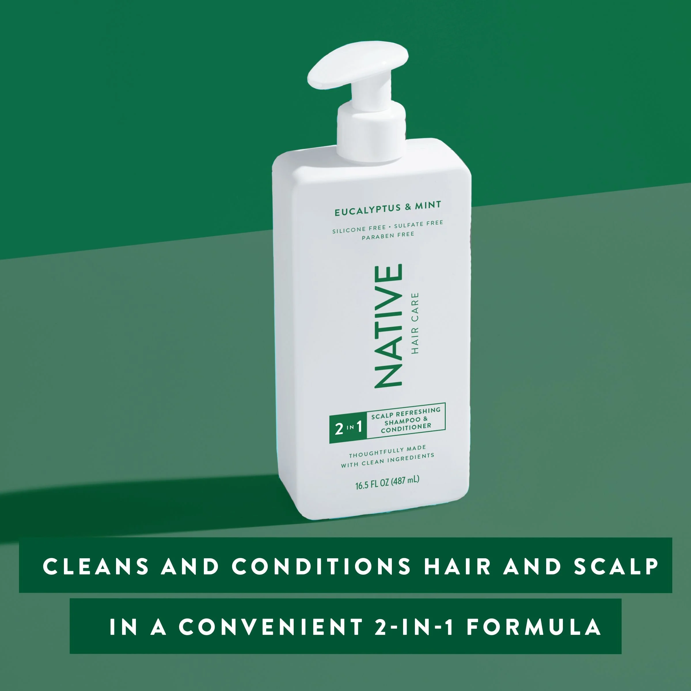 Native Scalp Refreshing 2-in-1 Shampoo & Conditioner, Eucalyptus & Mint, Sulfate & Paraben Free, 16.5 oz