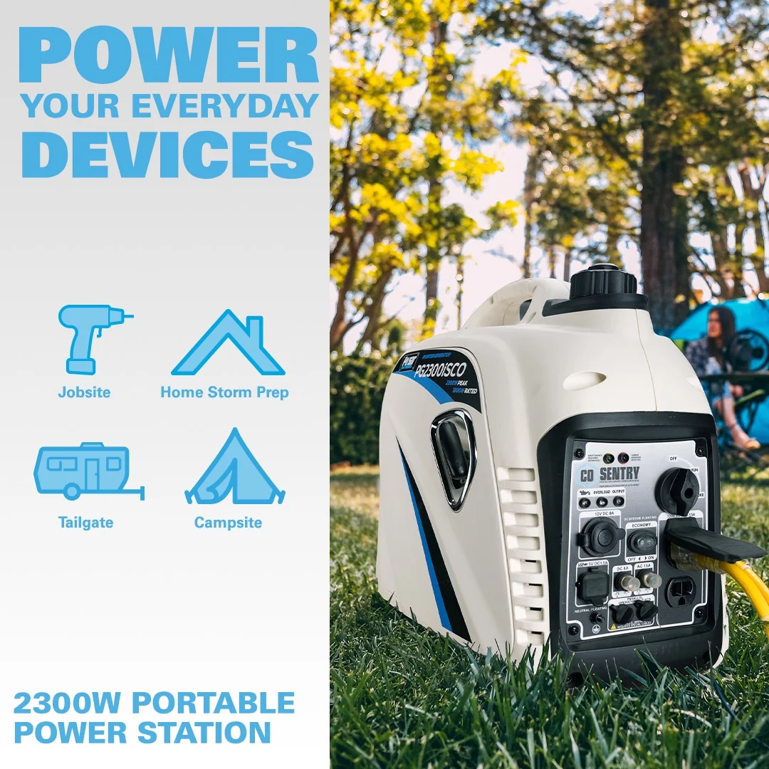 Pulsar 2,300-Watt Gas-Powered Inverter Generator with CO Sentry