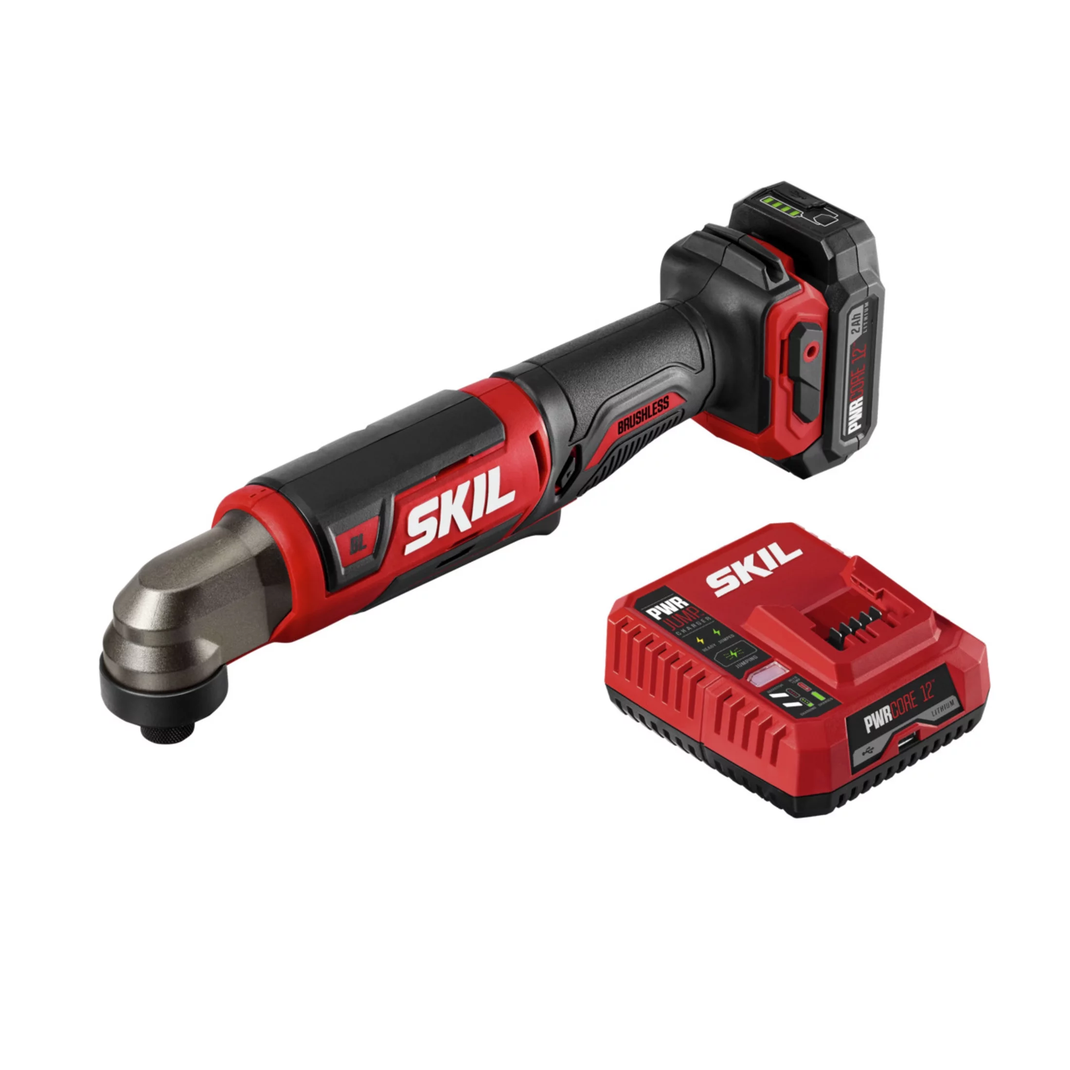 SKIL PWRCore 12 Brushless 12V Cordless 1/4” Hex Right Angle Impact Driver with PWRJump Charger