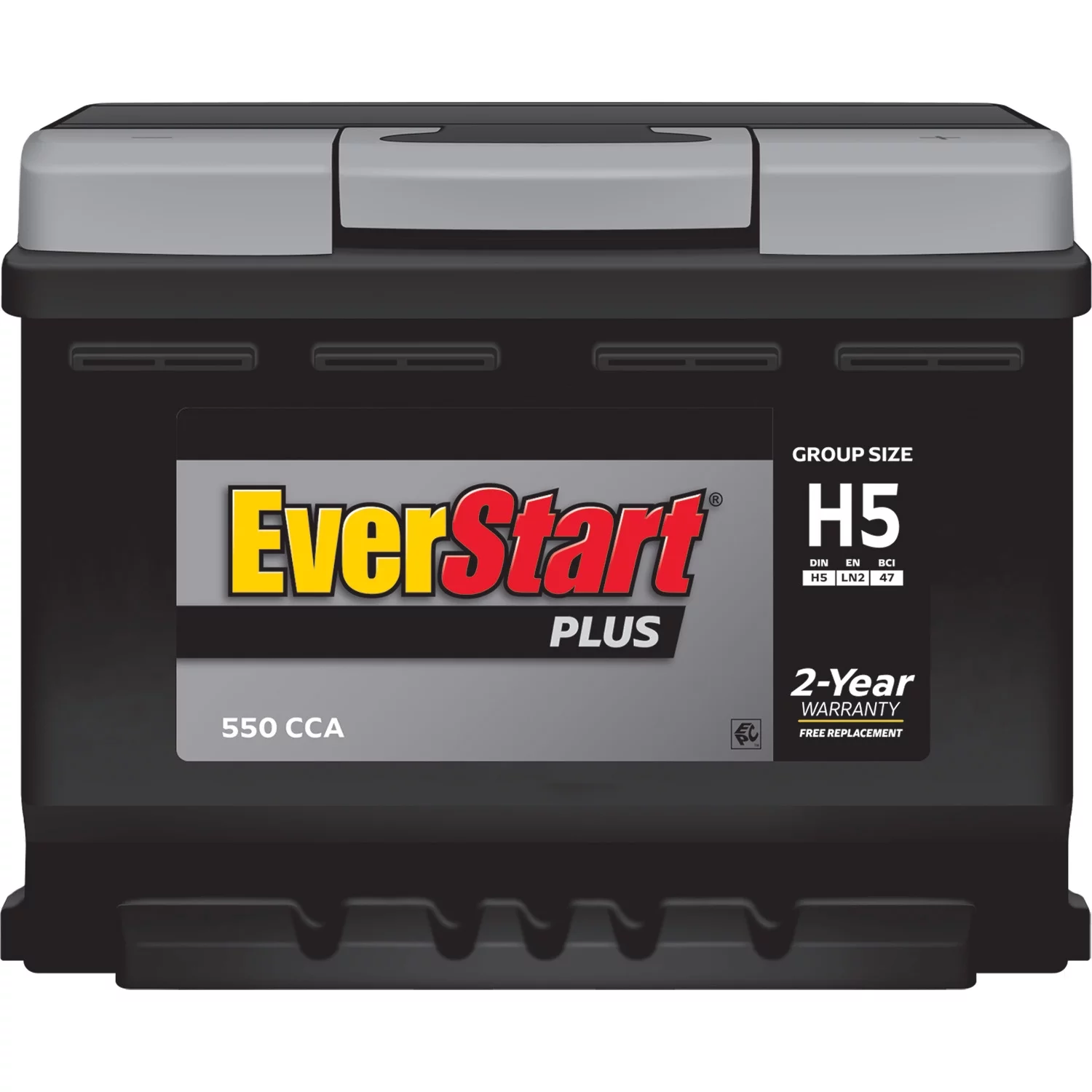 EverStart Plus Lead Acid Automotive Battery, Group Size H5 / LN2 / 47 12 Volt, 550 CCA