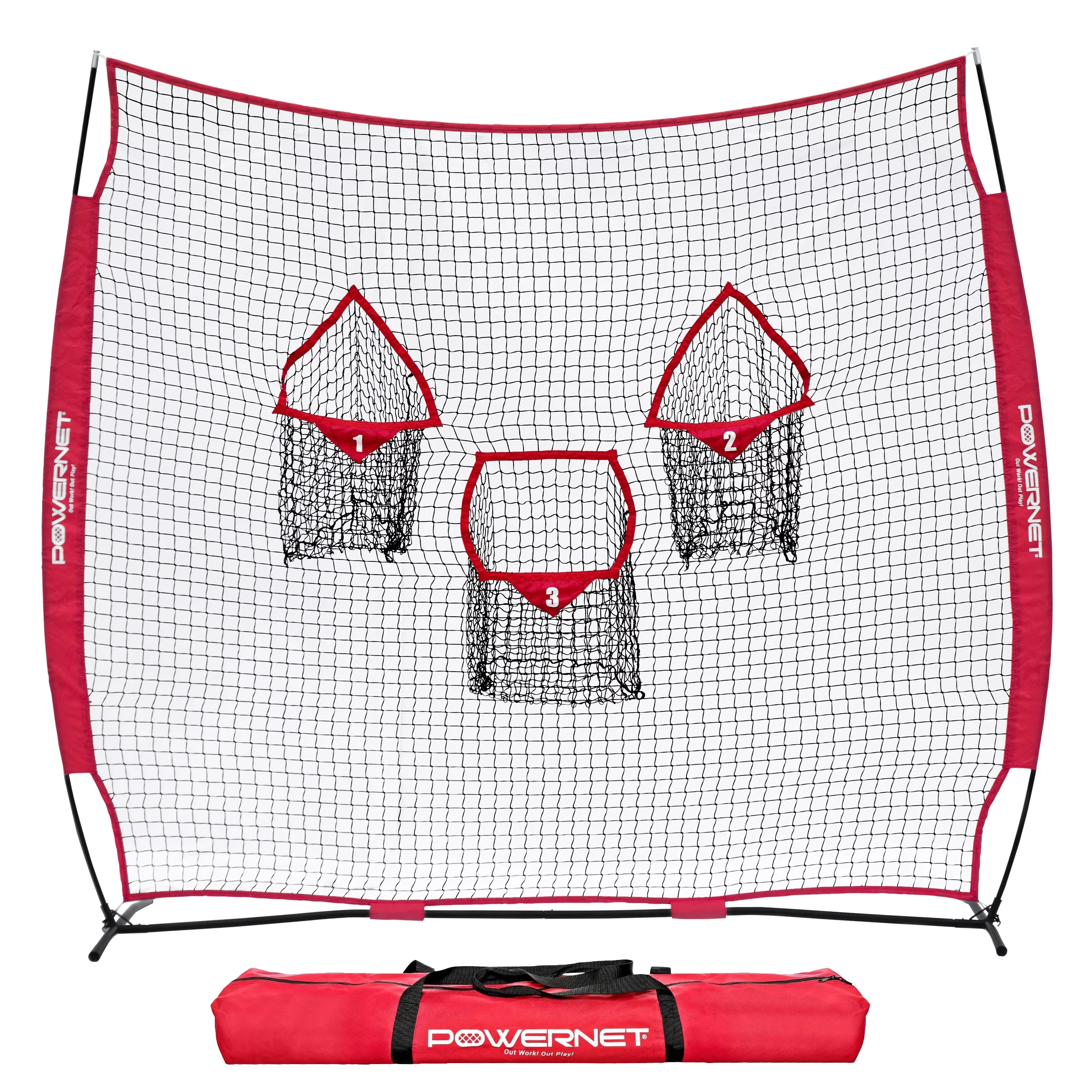 PowerNet 8×8 Ft Football 3 Pocket Net | Improve Throwing Passing Accuracy | Durable Training Equipment for Everyday Quarterback Use