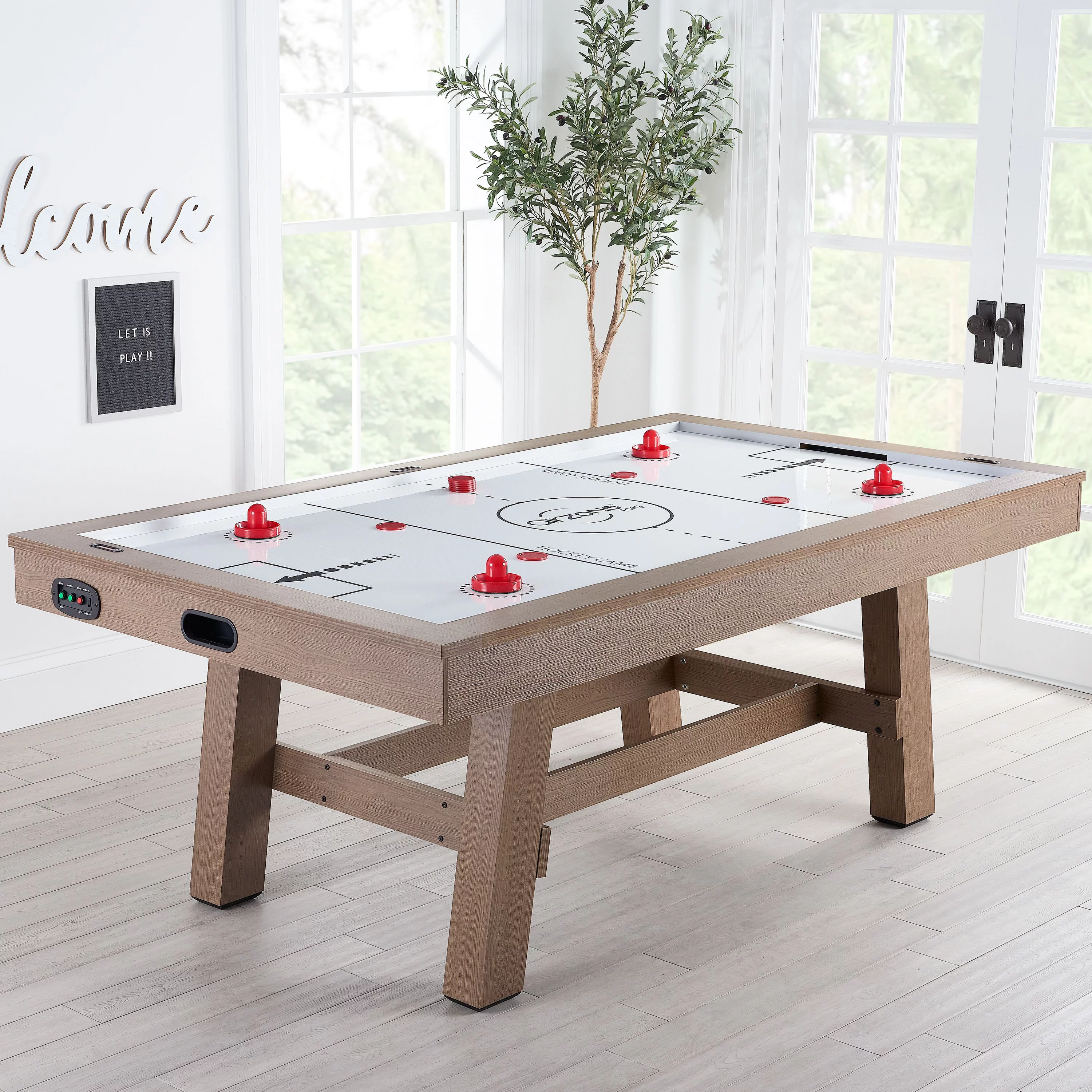 Airzone Premium Air Hockey Table with High End Blower, 84″, Wood Finish