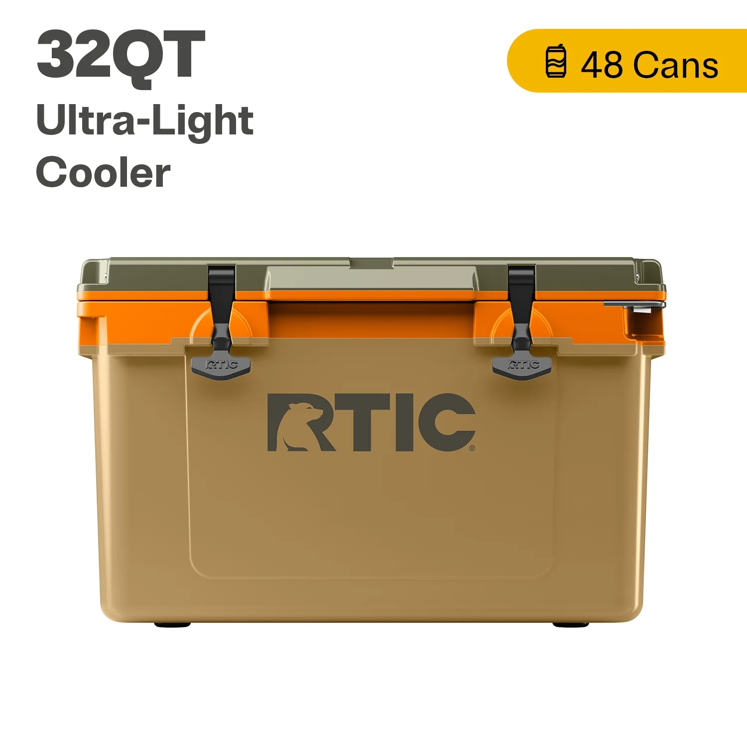 RTIC 52 QT Ultra-Light Hard-Sided Ice Chest Cooler, Dark Grey And Cool Grey, Fits 76 Cans