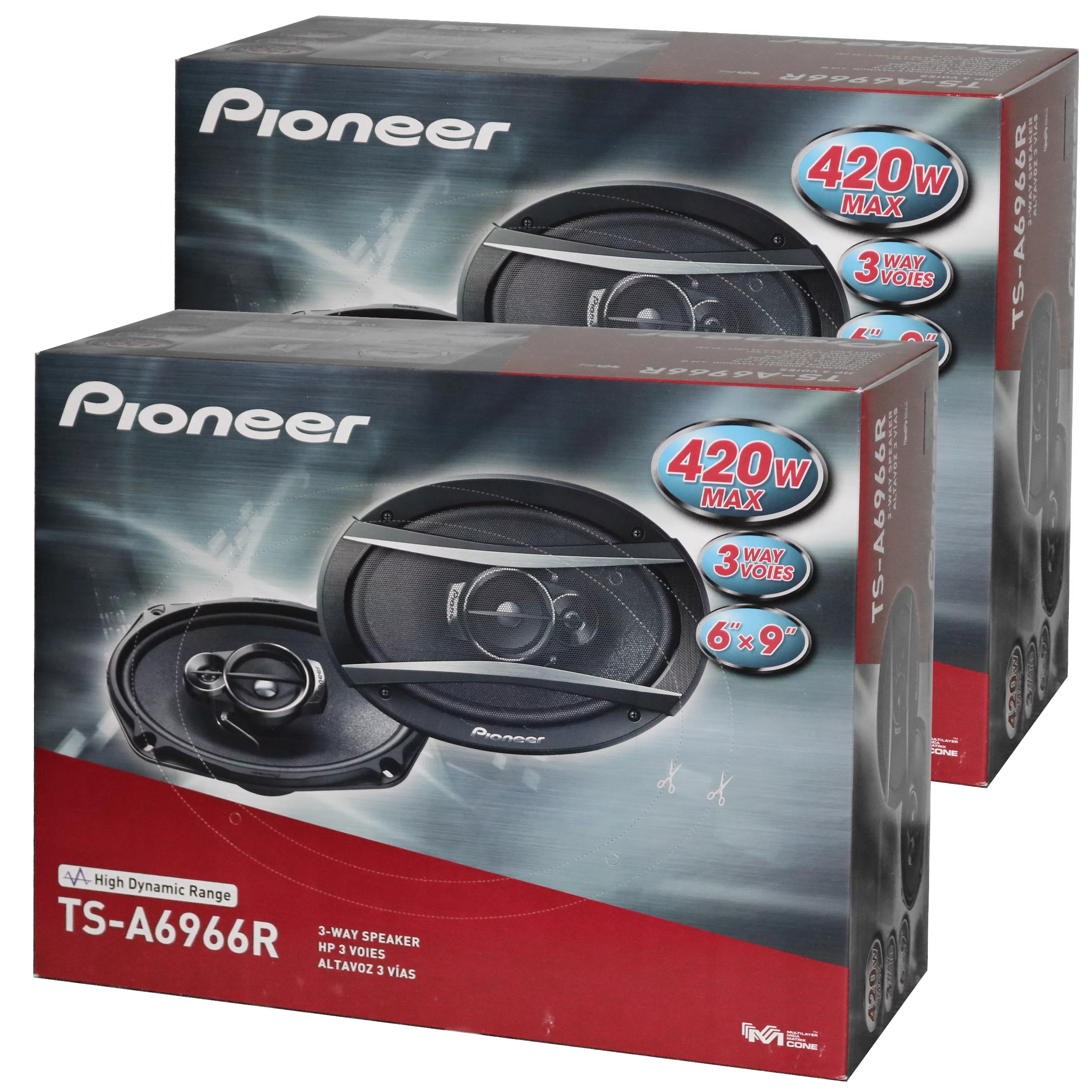 Pioneer (2) PAIRS TS-A6966R 6×9″ 3-Way 420W Car Coaxial Audio Stereo Speakers