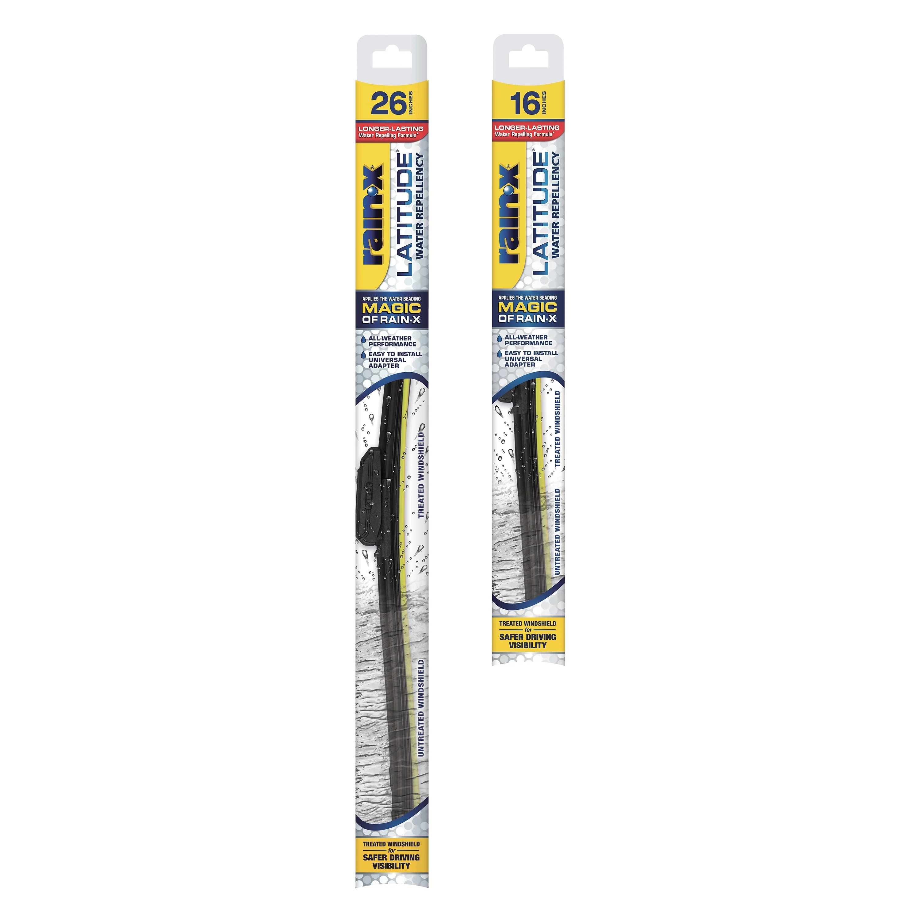 Rain-X 810163 Latitude Water Repellency Wiper Blade, (26″, 16″) Combo Pack