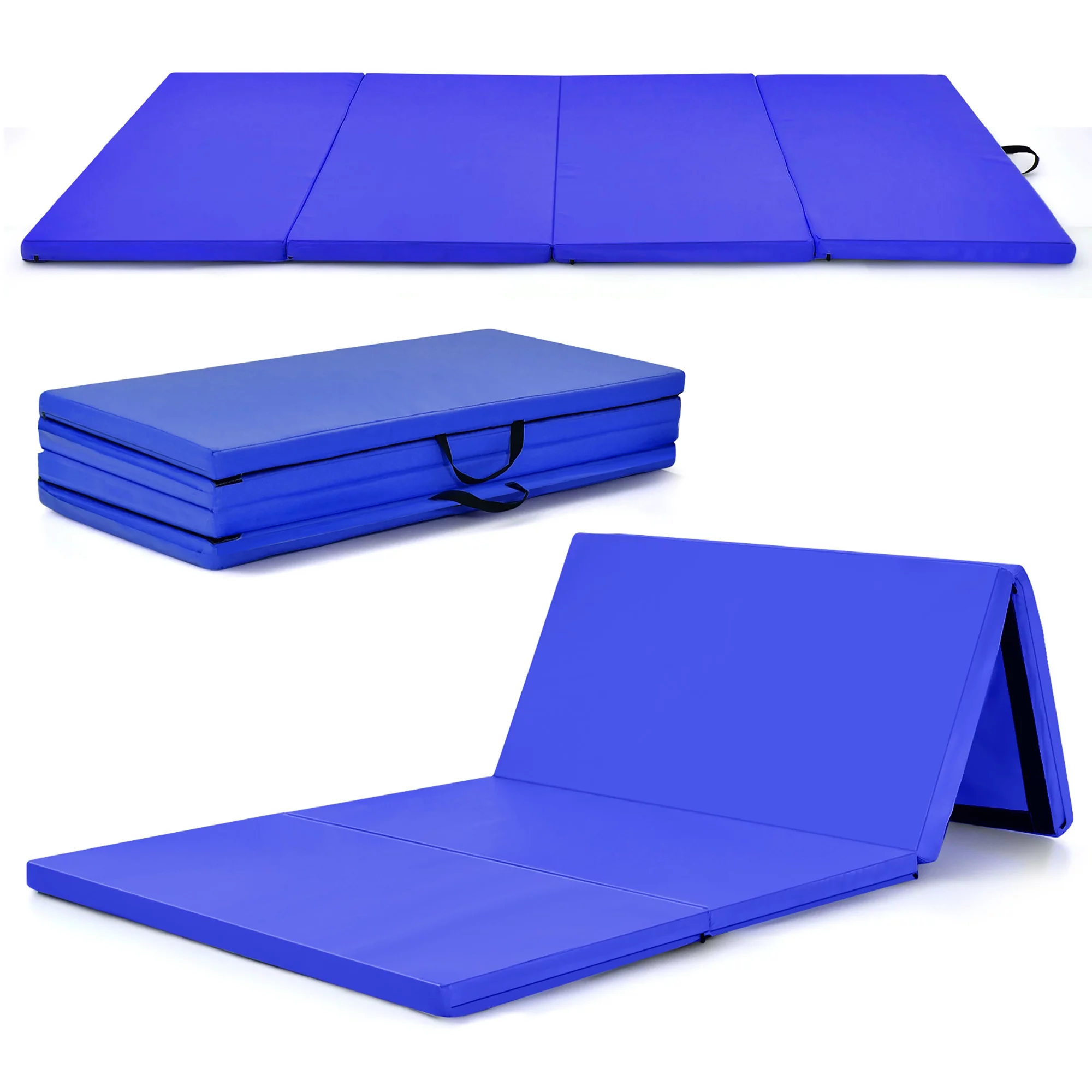 Costway 4’x8’x2” Gymnastics Mat Thick Folding Panel Aerobics Exercise Gym Fitness Navy