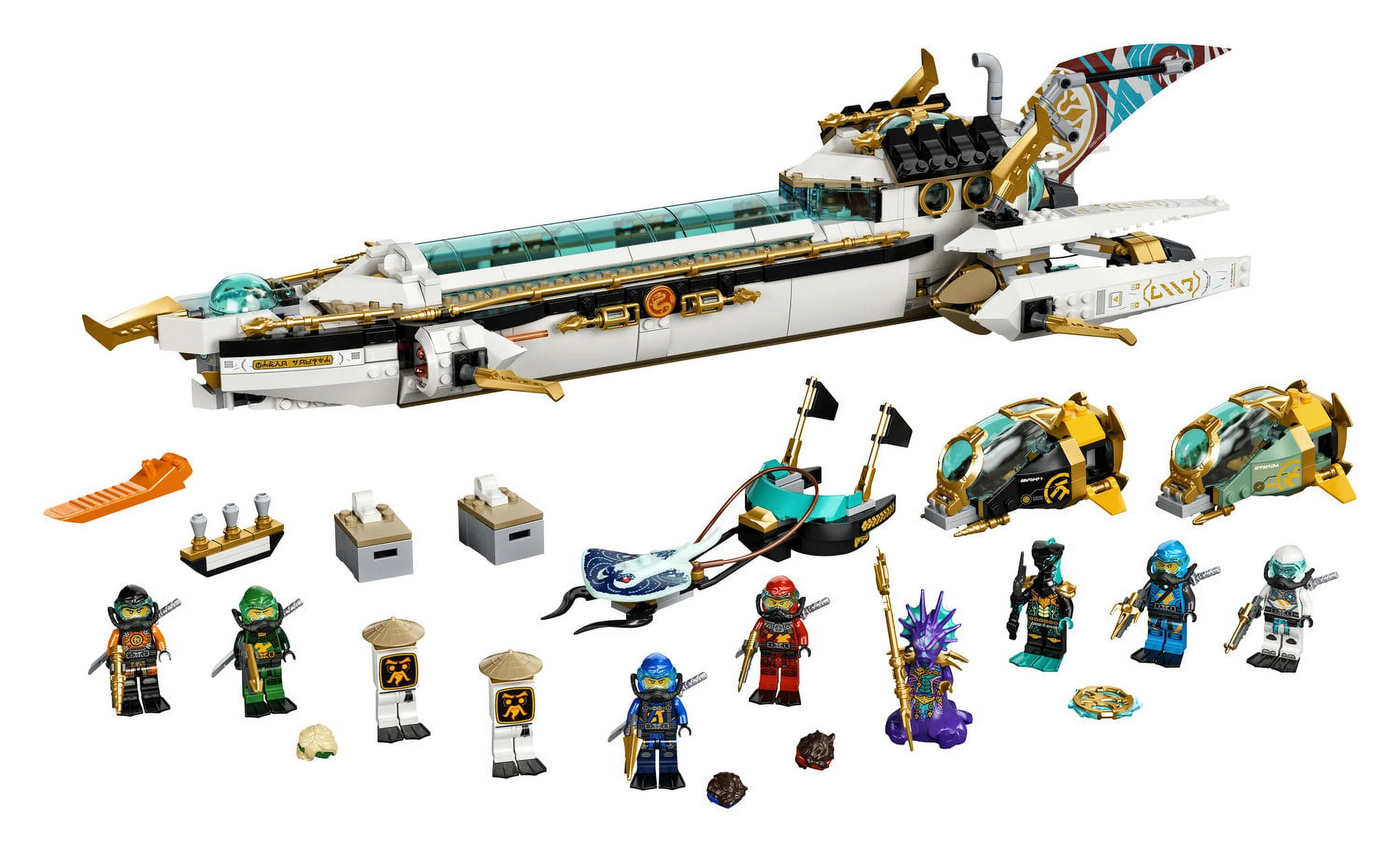 LEGO NINJAGO Hydro Bounty Building Set, 71756 Submarine Toy with Kai and Nya Minifigures, Ninja Toys, Gifts, Presents for Kids, Boys, Girls Age 9 Plus Years Old