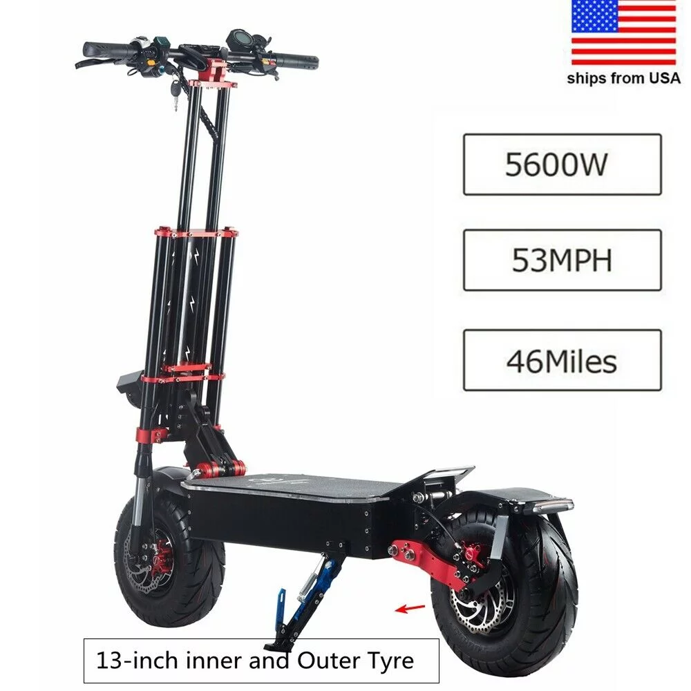 5600W 60V 30A Electric Scooter 85km/h Off-Road Scooter Long Range Battery